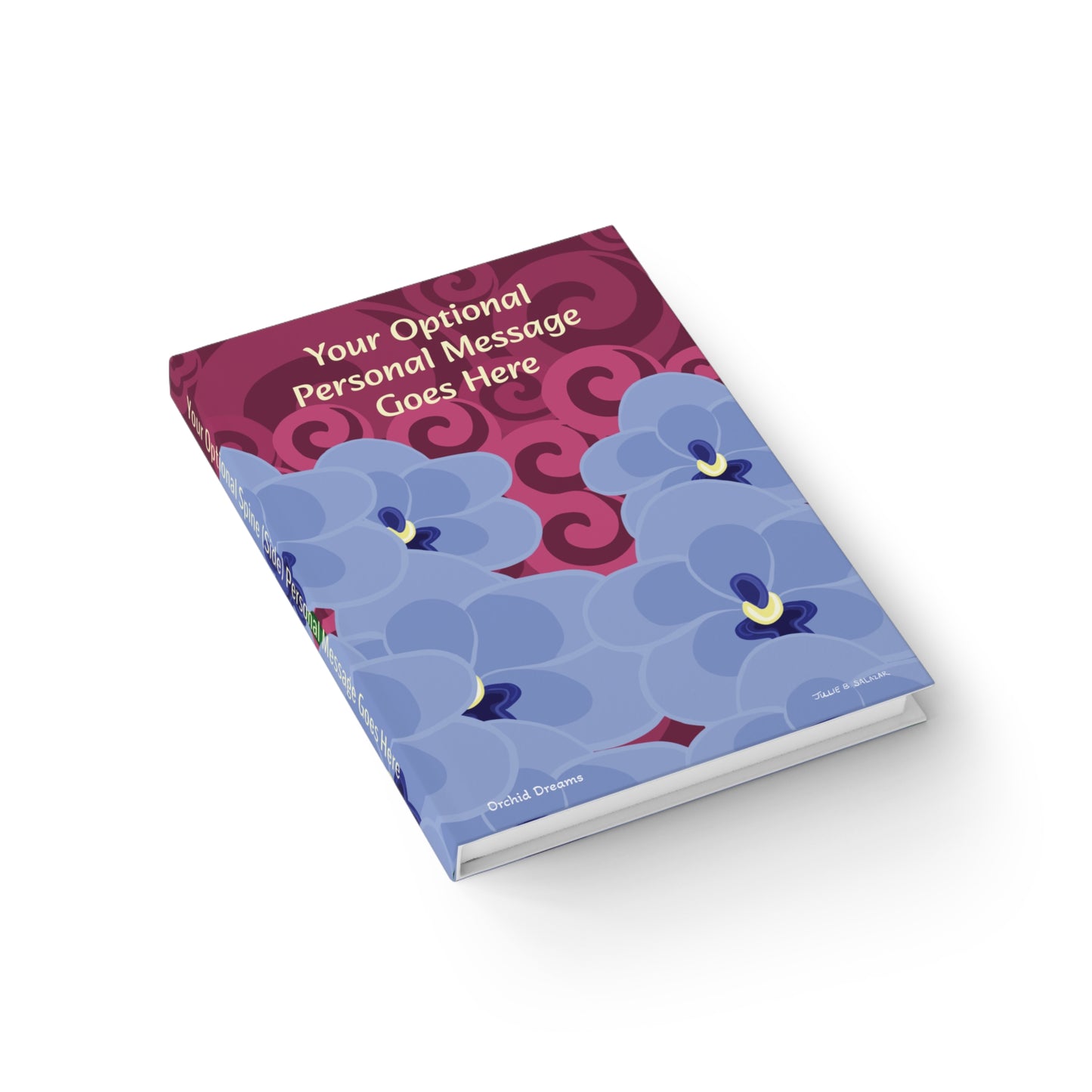 "Orchid Dreams”, IMAGINE™ Series Hand-Drawn Art Print, Hardcover Journal—Option to Personalize—Lined or Blank