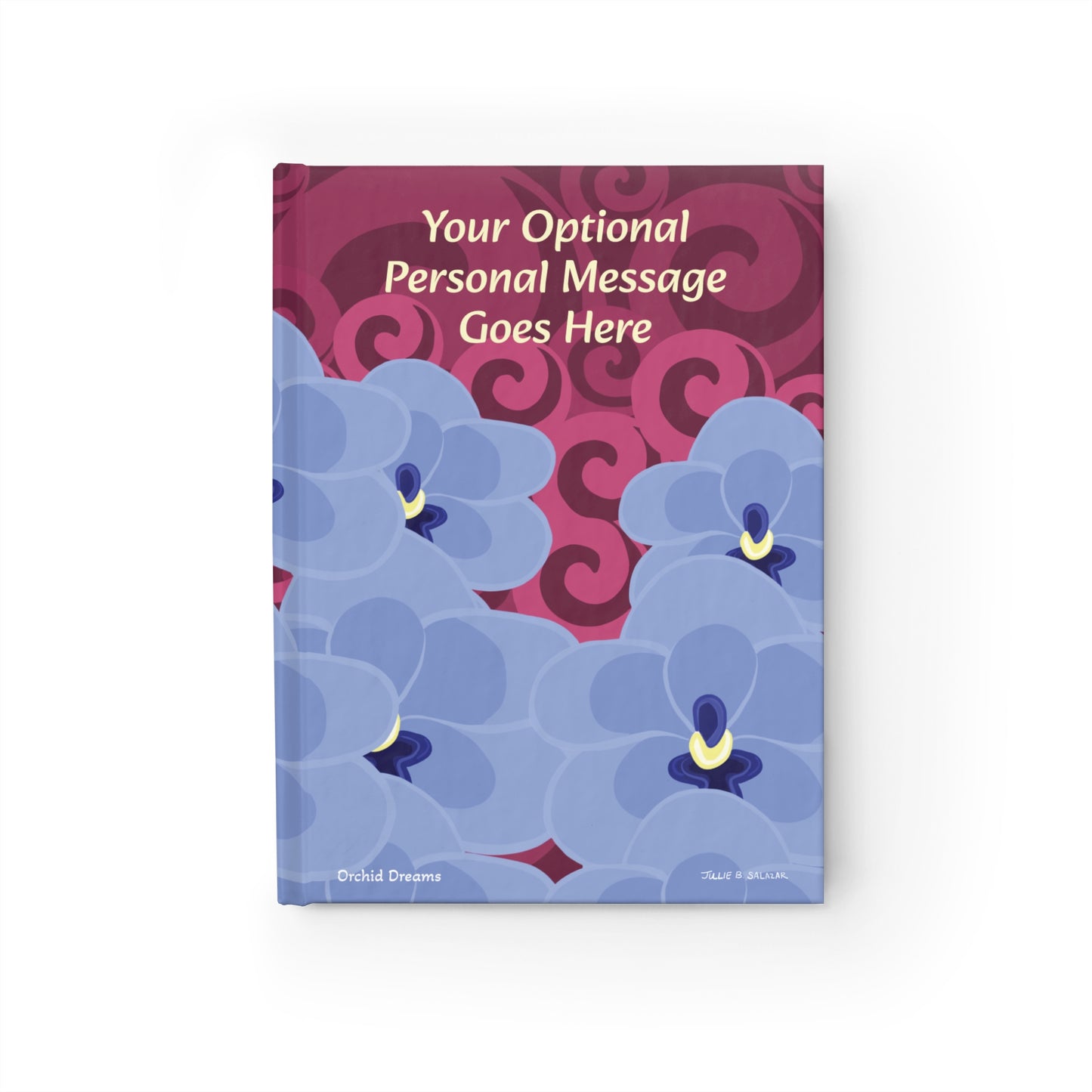 "Orchid Dreams”, IMAGINE™ Series Hand-Drawn Art Print, Hardcover Journal—Option to Personalize—Lined or Blank