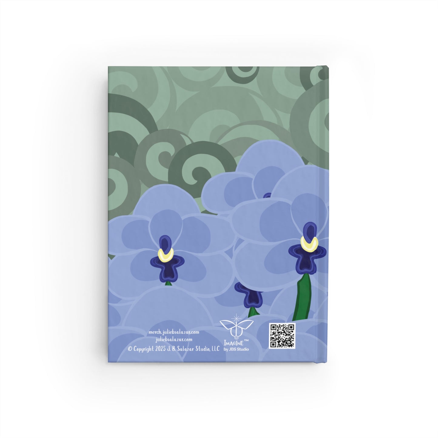 "Orchid Dreams”, IMAGINE™ Series Hand-Drawn Art Print, Hardcover Journal—Option to Personalize—Lined or Blank