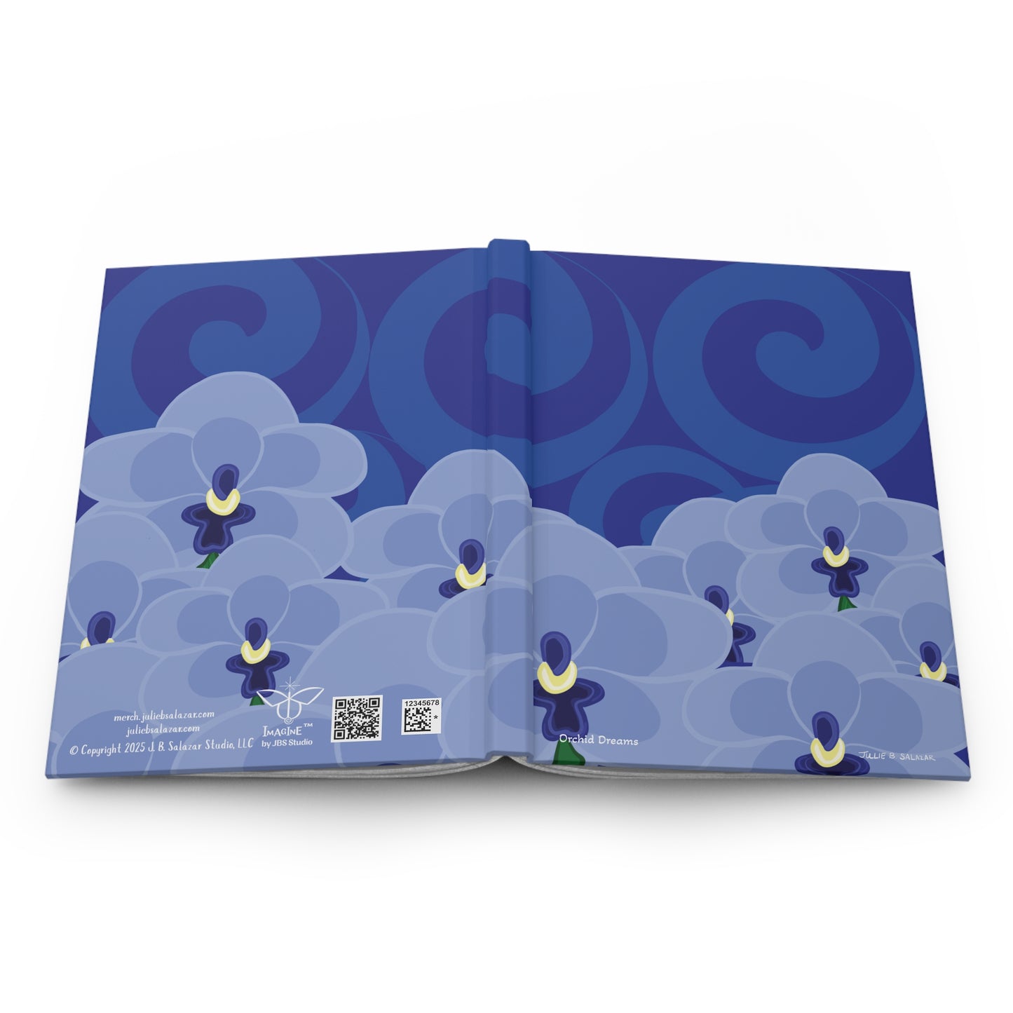 "Orchid Dreams”, IMAGINE™ Series Hand-Drawn Art Print, Hardcover Journal—Option to Personalize—Lined or Blank