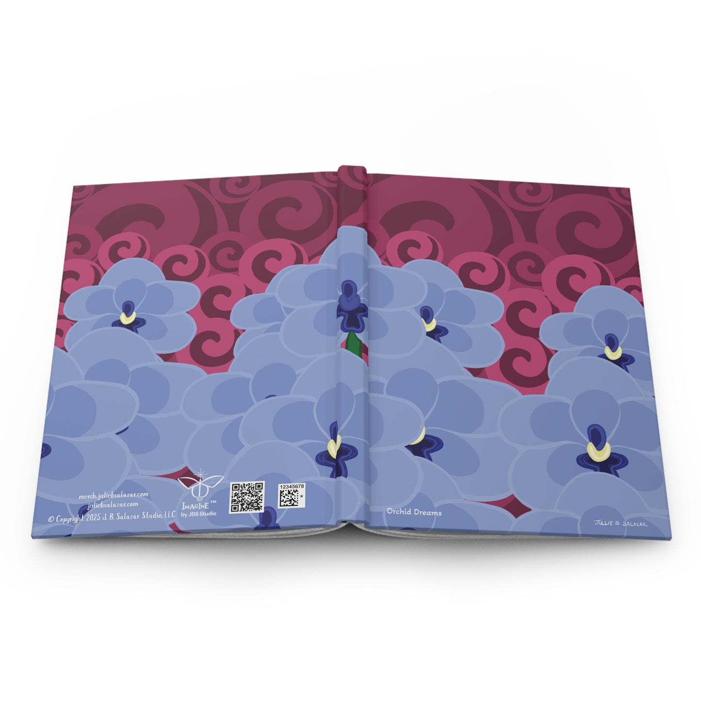 "Orchid Dreams”, IMAGINE™ Series Hand-Drawn Art Print, Hardcover Journal—Option to Personalize—Lined or Blank