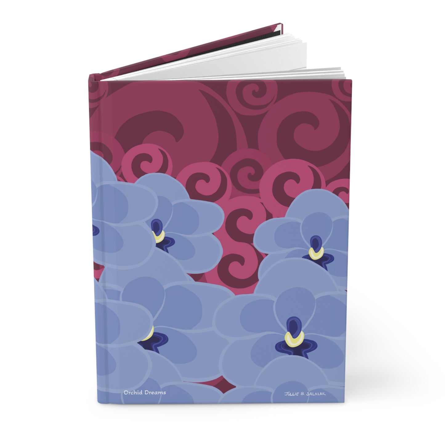 "Orchid Dreams”, IMAGINE™ Series Hand-Drawn Art Print, Hardcover Journal—Option to Personalize—Lined or Blank