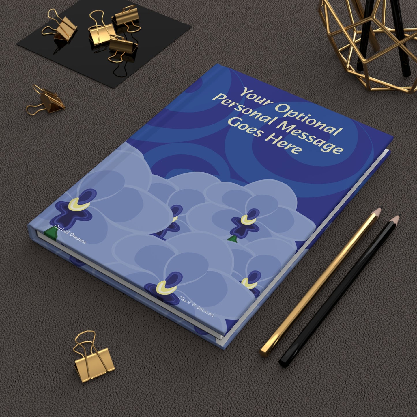 "Orchid Dreams”, IMAGINE™ Series Hand-Drawn Art Print, Hardcover Journal—Option to Personalize—Lined or Blank