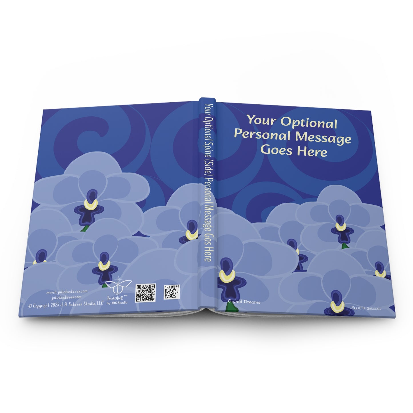 "Orchid Dreams”, IMAGINE™ Series Hand-Drawn Art Print, Hardcover Journal—Option to Personalize—Lined or Blank