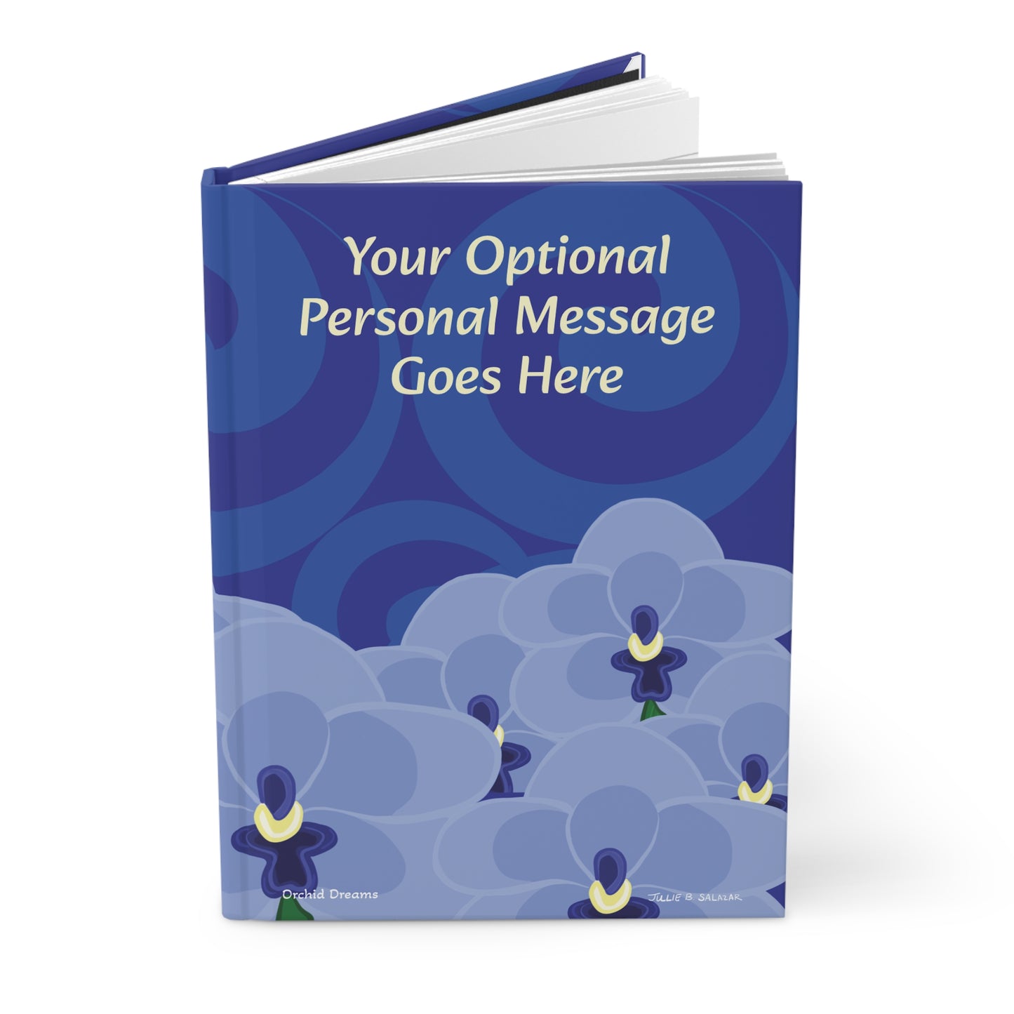 "Orchid Dreams”, IMAGINE™ Series Hand-Drawn Art Print, Hardcover Journal—Option to Personalize—Lined or Blank