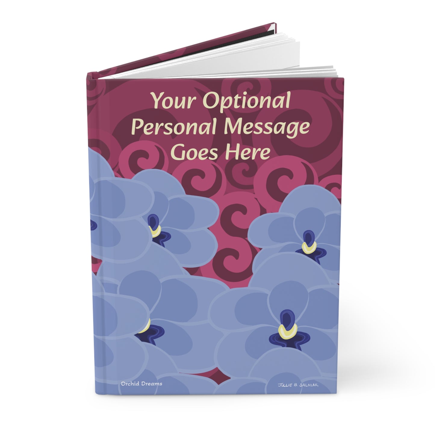 "Orchid Dreams”, IMAGINE™ Series Hand-Drawn Art Print, Hardcover Journal—Option to Personalize—Lined or Blank