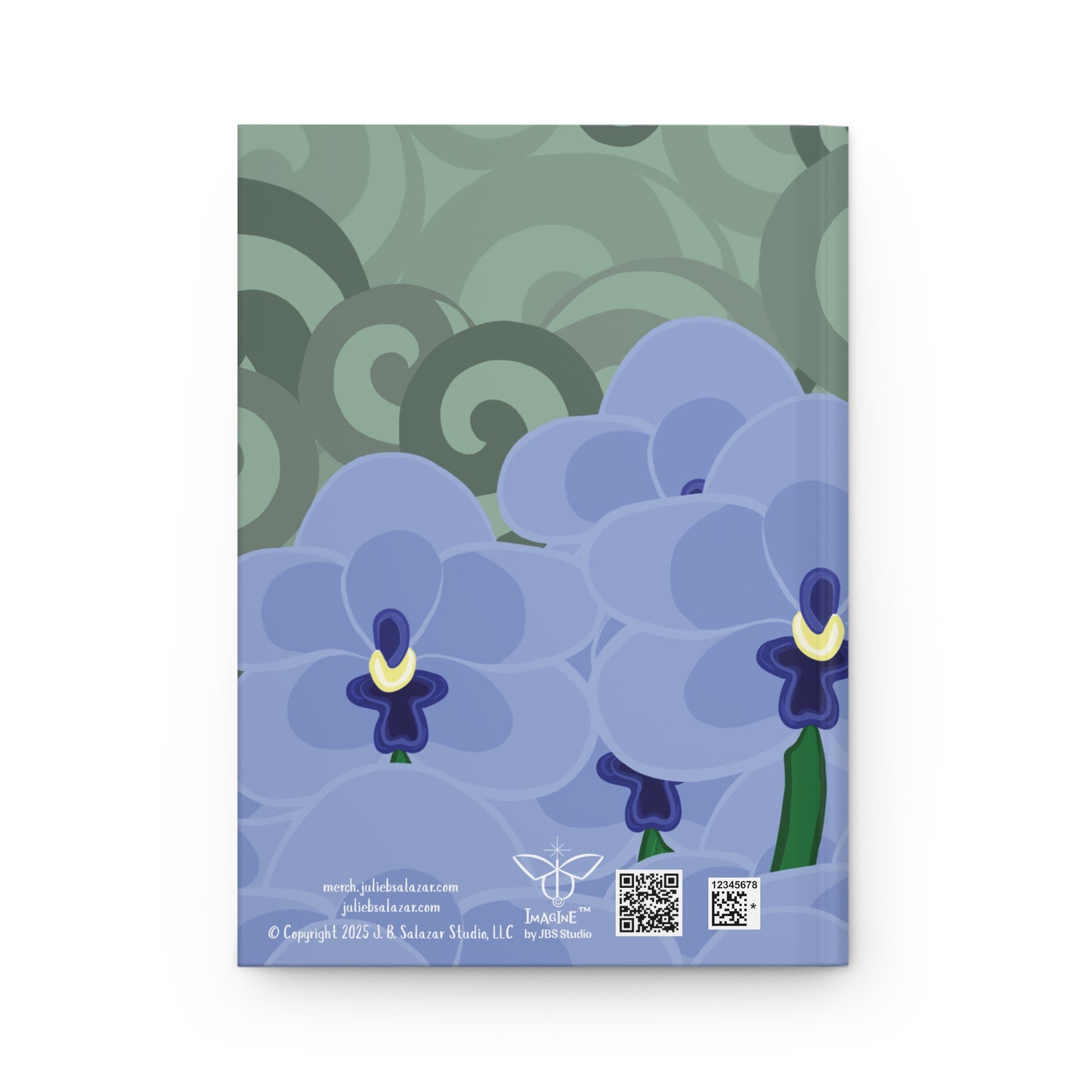 "Orchid Dreams”, IMAGINE™ Series Hand-Drawn Art Print, Hardcover Journal—Option to Personalize—Lined or Blank