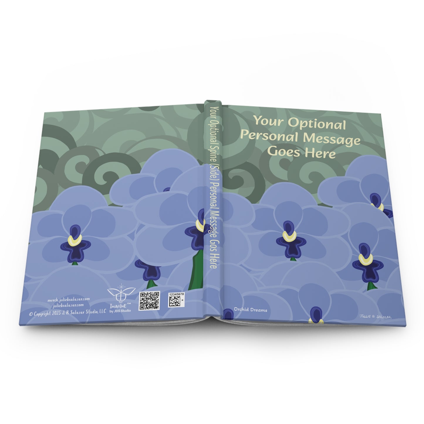 "Orchid Dreams”, IMAGINE™ Series Hand-Drawn Art Print, Hardcover Journal—Option to Personalize—Lined or Blank