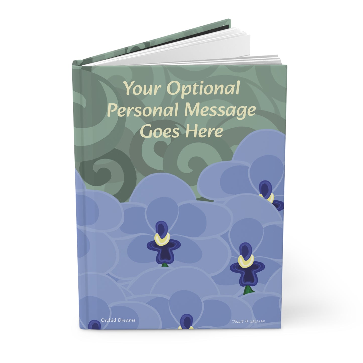 "Orchid Dreams”, IMAGINE™ Series Hand-Drawn Art Print, Hardcover Journal—Option to Personalize—Lined or Blank