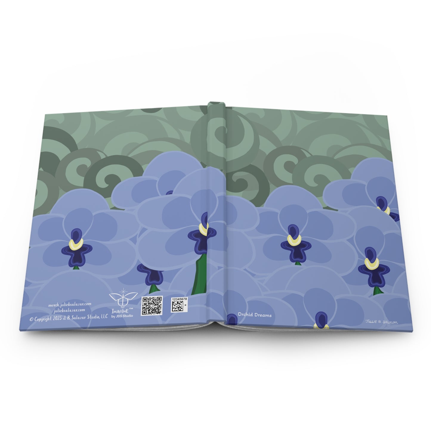 "Orchid Dreams”, IMAGINE™ Series Hand-Drawn Art Print, Hardcover Journal—Option to Personalize—Lined or Blank