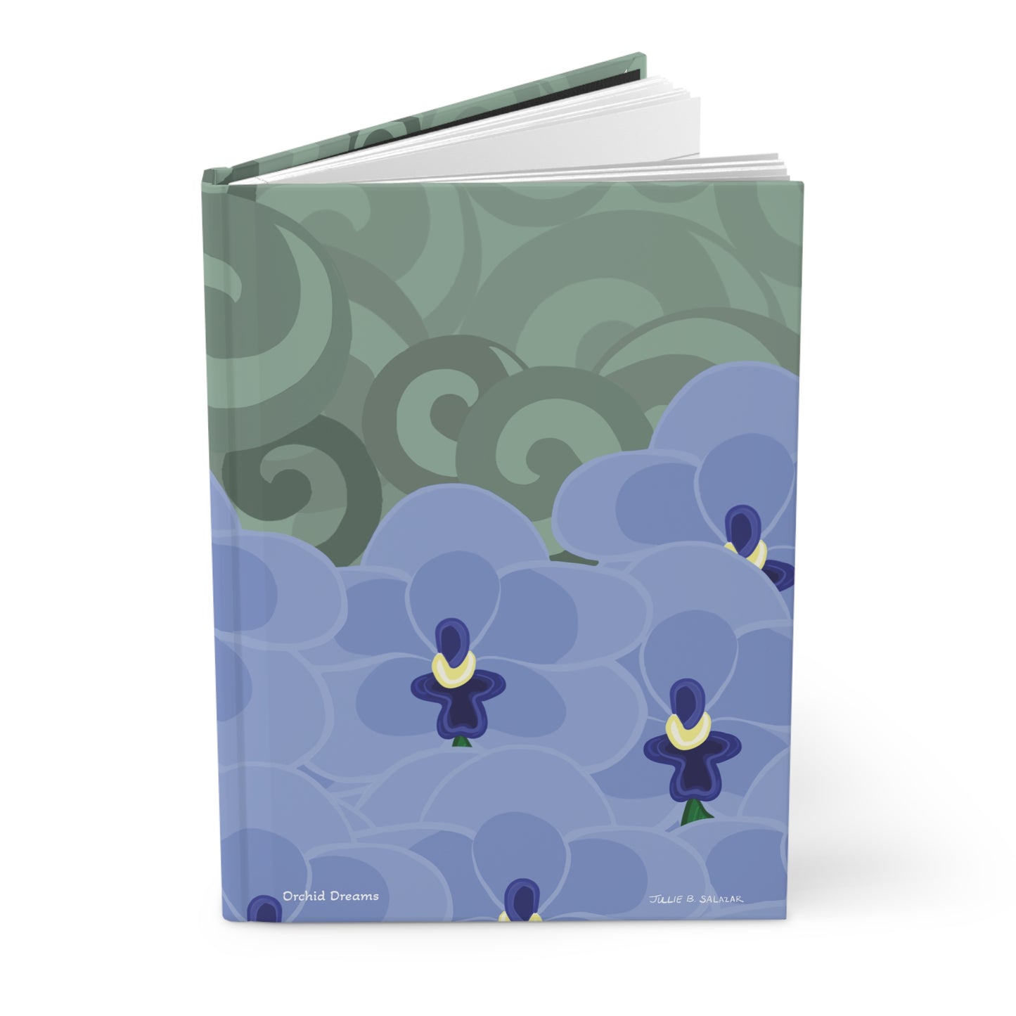 "Orchid Dreams”, IMAGINE™ Series Hand-Drawn Art Print, Hardcover Journal—Option to Personalize—Lined or Blank