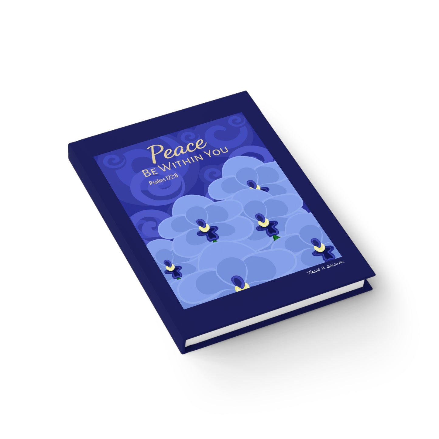 “Peace Be Within You”, IMAGINE™ Series Hand-Drawn Orchid Art Print, Hardcover Journal—Lined or Blank