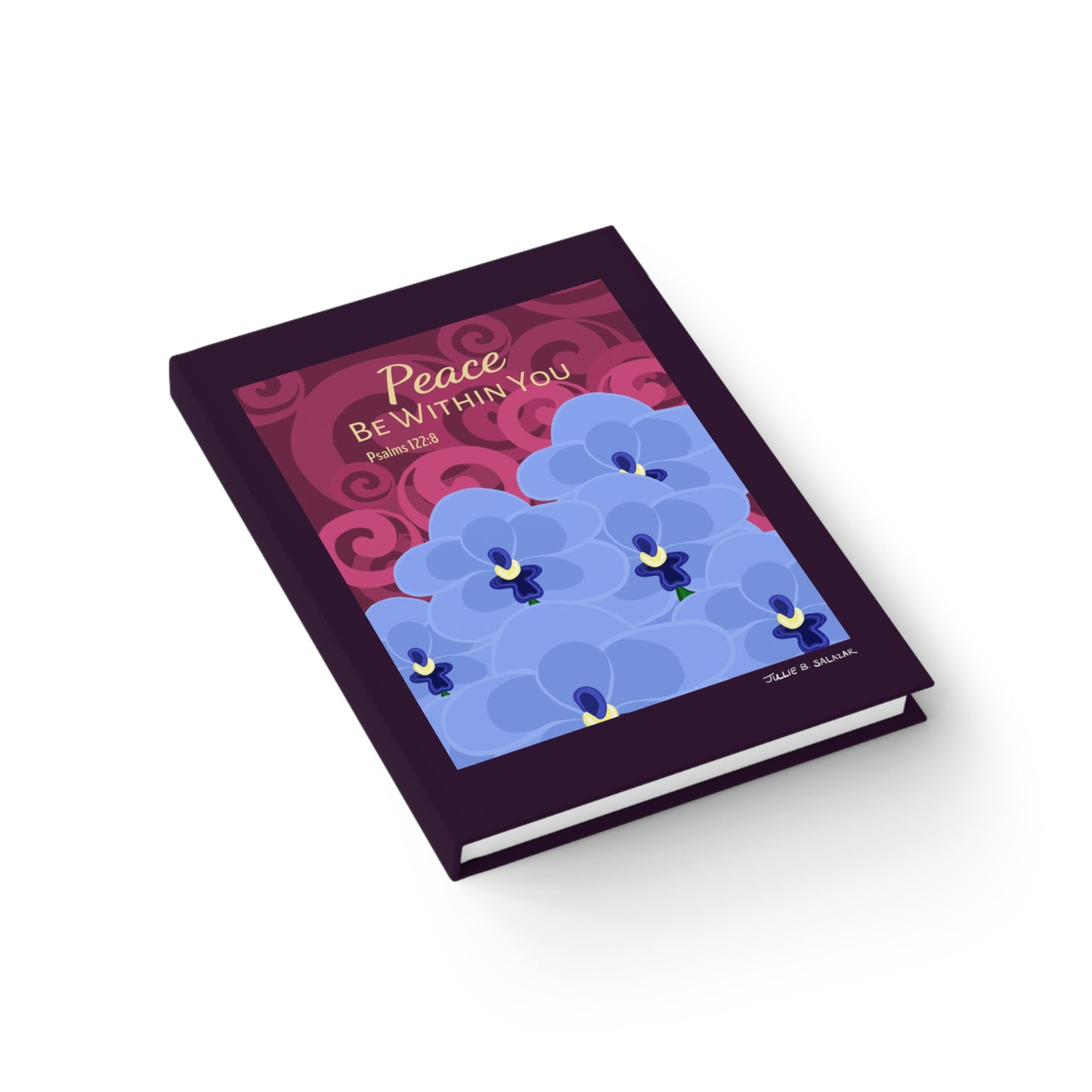 “Peace Be Within You”, IMAGINE™ Series Hand-Drawn Orchid Art Print, Hardcover Journal—Lined or Blank