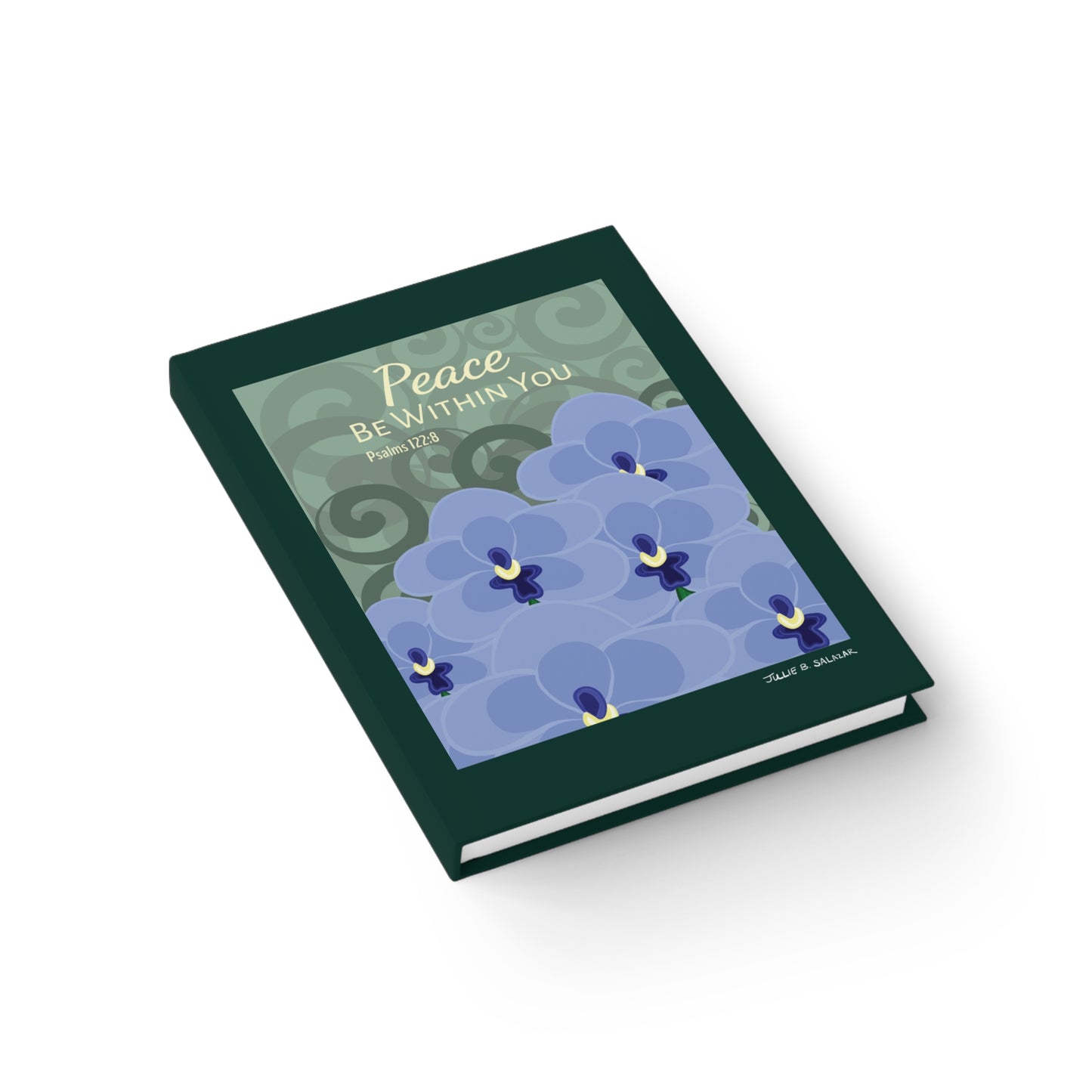 “Peace Be Within You”, IMAGINE™ Series Hand-Drawn Orchid Art Print, Hardcover Journal—Lined or Blank