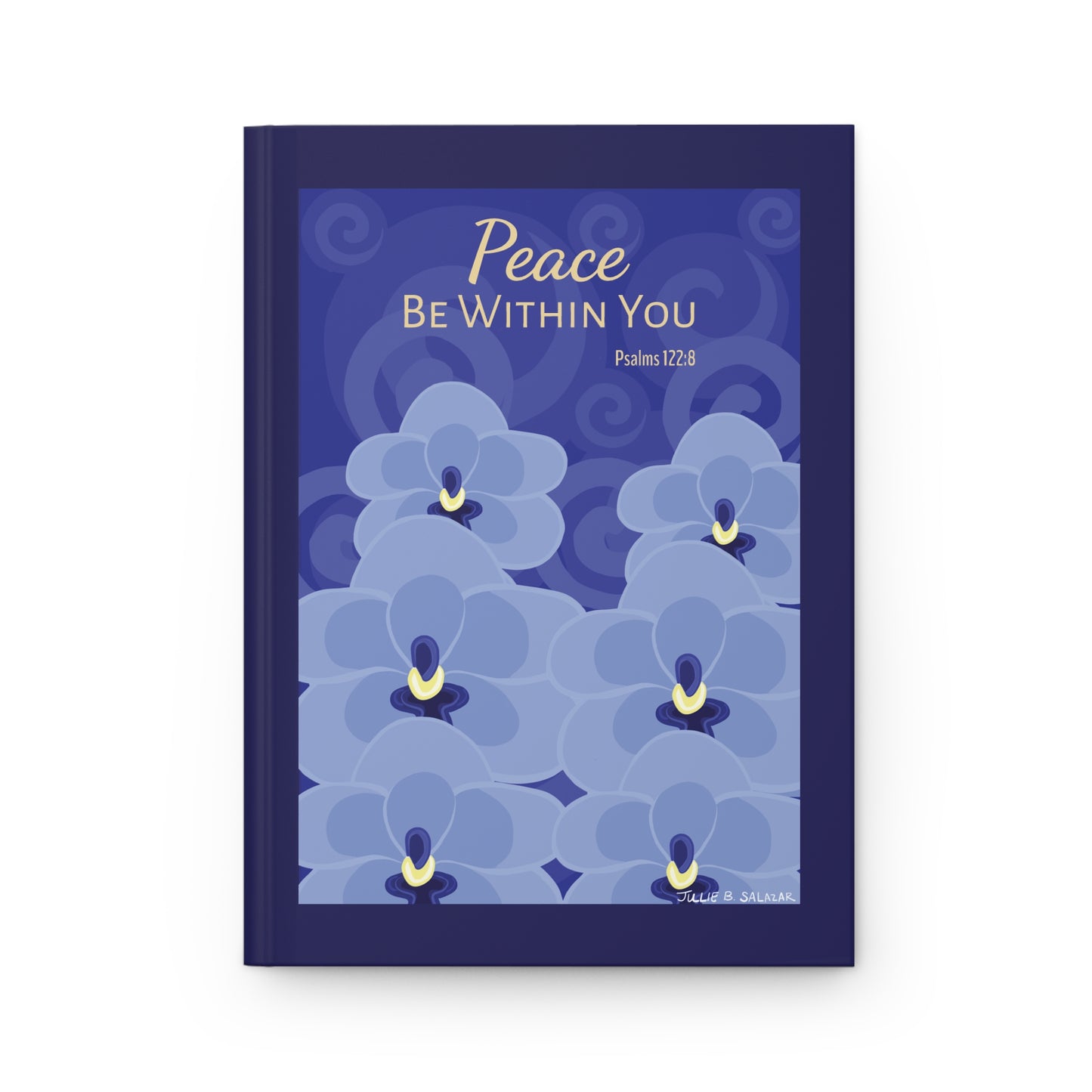 “Peace Be Within You”, IMAGINE™ Series Hand-Drawn Orchid Art Print, Hardcover Journal—Lined or Blank