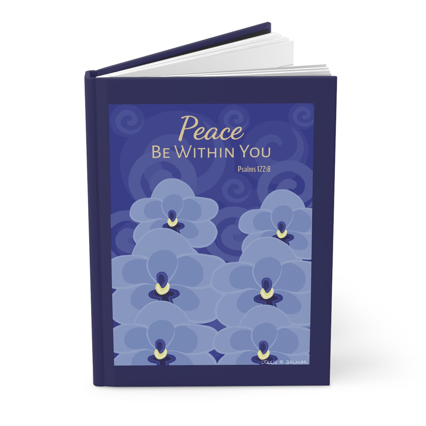 “Peace Be Within You”, IMAGINE™ Series Hand-Drawn Orchid Art Print, Hardcover Journal—Lined or Blank