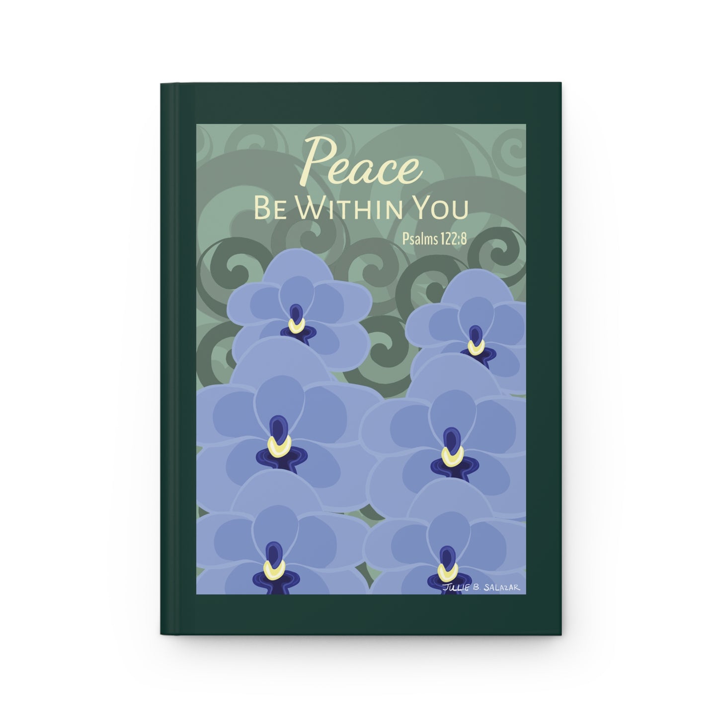 “Peace Be Within You”, IMAGINE™ Series Hand-Drawn Orchid Art Print, Hardcover Journal—Lined or Blank