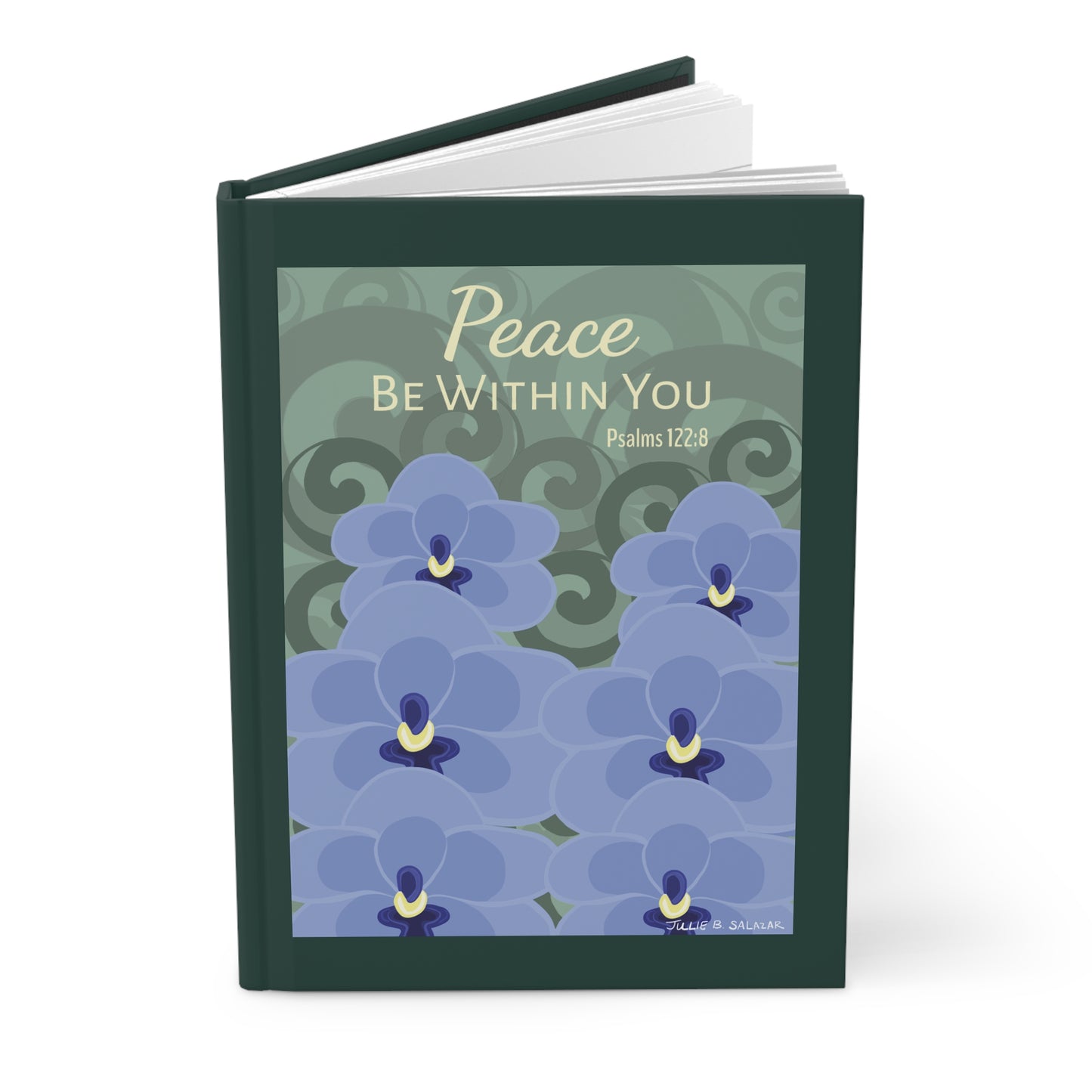 “Peace Be Within You”, IMAGINE™ Series Hand-Drawn Orchid Art Print, Hardcover Journal—Lined or Blank