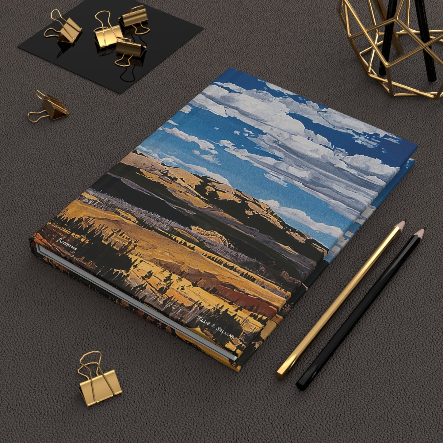"Patterns", Southwest Landscape, Oil on Canvas Art Print, Hardcover Journal—Lined or Blank