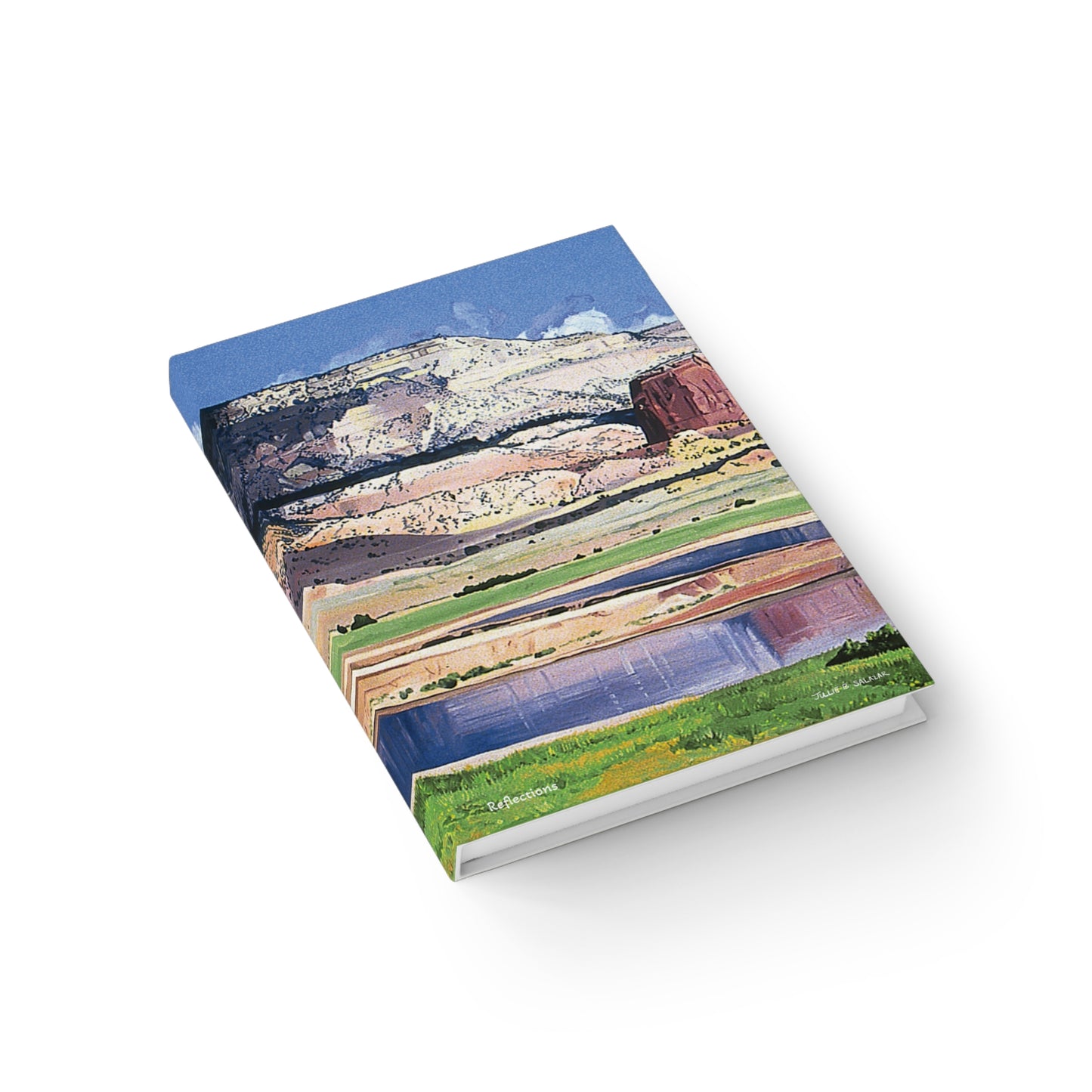 "Reflections", Southwest Landscape, Oil on Canvas Art Print, Hardcover Journal—Lined or Blank