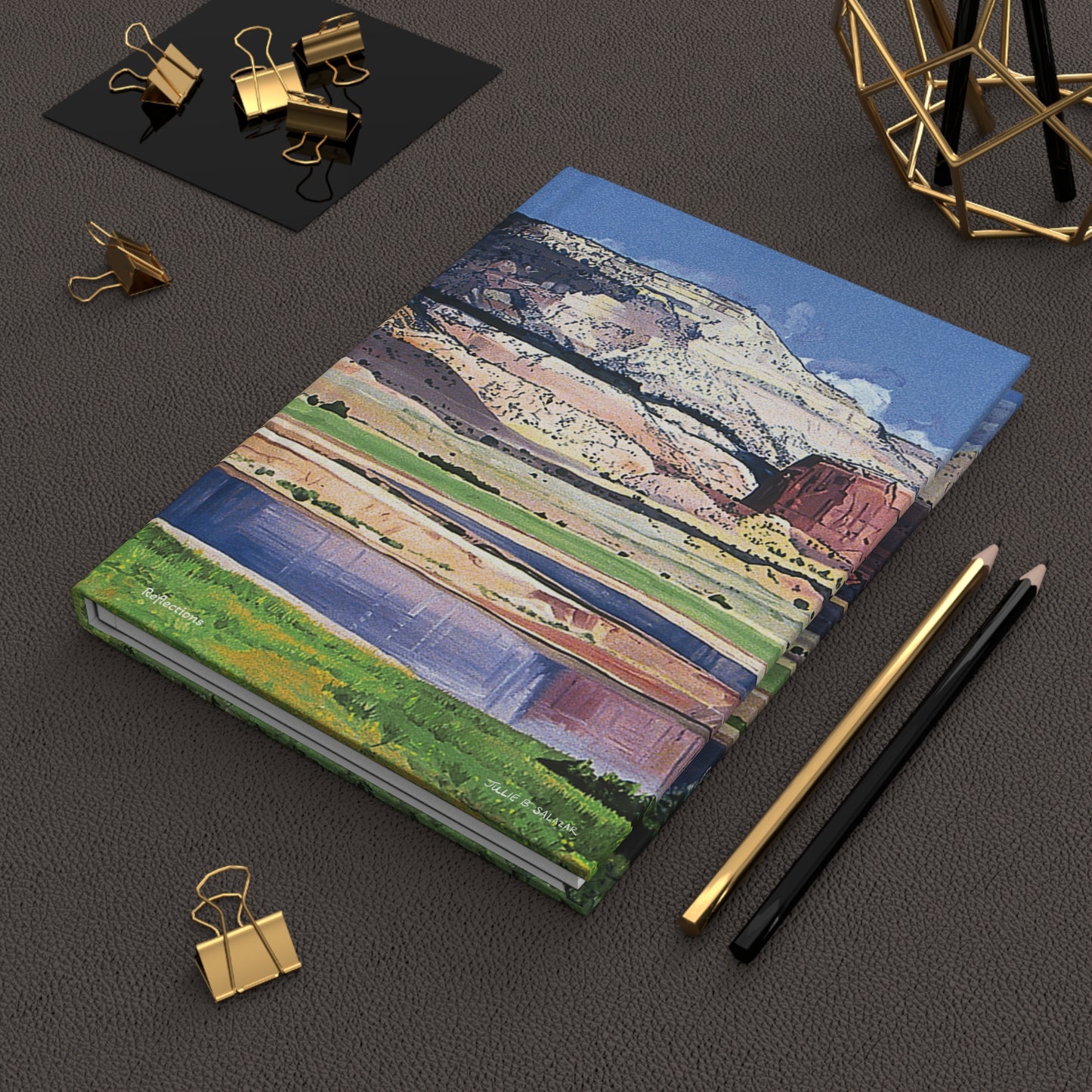 "Reflections", Southwest Landscape, Oil on Canvas Art Print, Hardcover Journal—Lined or Blank