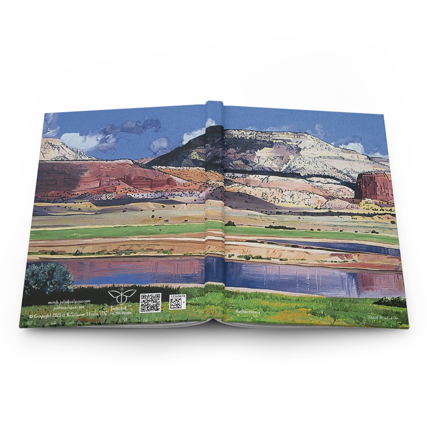 "Reflections", Southwest Landscape, Oil on Canvas Art Print, Hardcover Journal—Lined or Blank