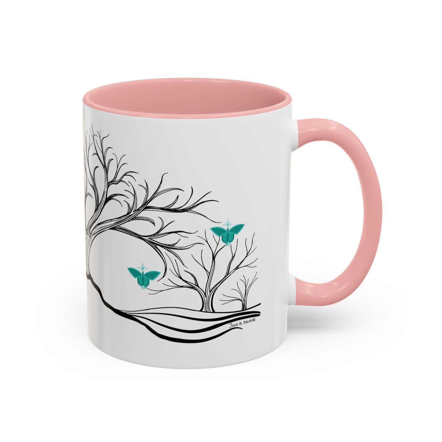 "Refreshing", IMAGINE™ Series, Hand-Drawn Art Print, White Ceramic Accent Mug—5 of 7 Butterfly Graces Collection—15 oz or 11 oz