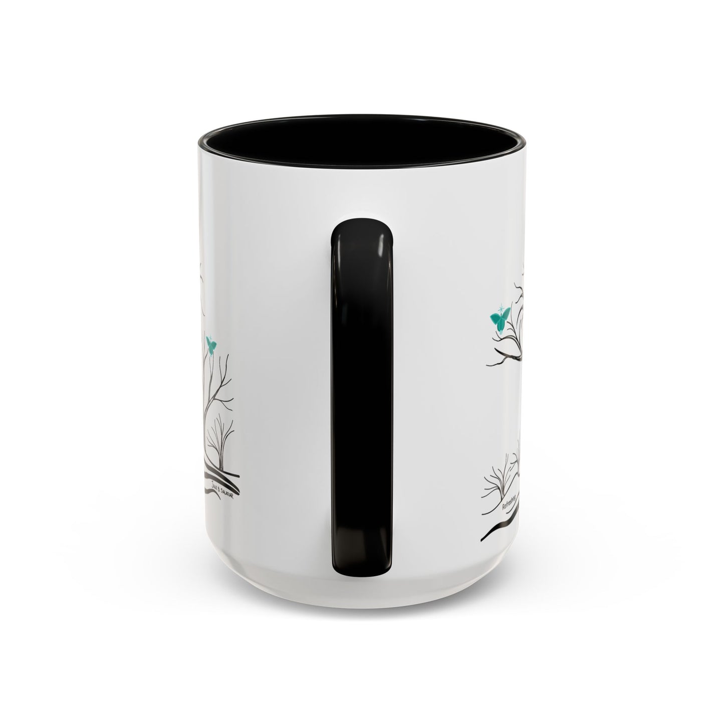 "Refreshing", IMAGINE™ Series, Hand-Drawn Art Print, White Ceramic Accent Mug—5 of 7 Butterfly Graces Collection—15 oz or 11 oz