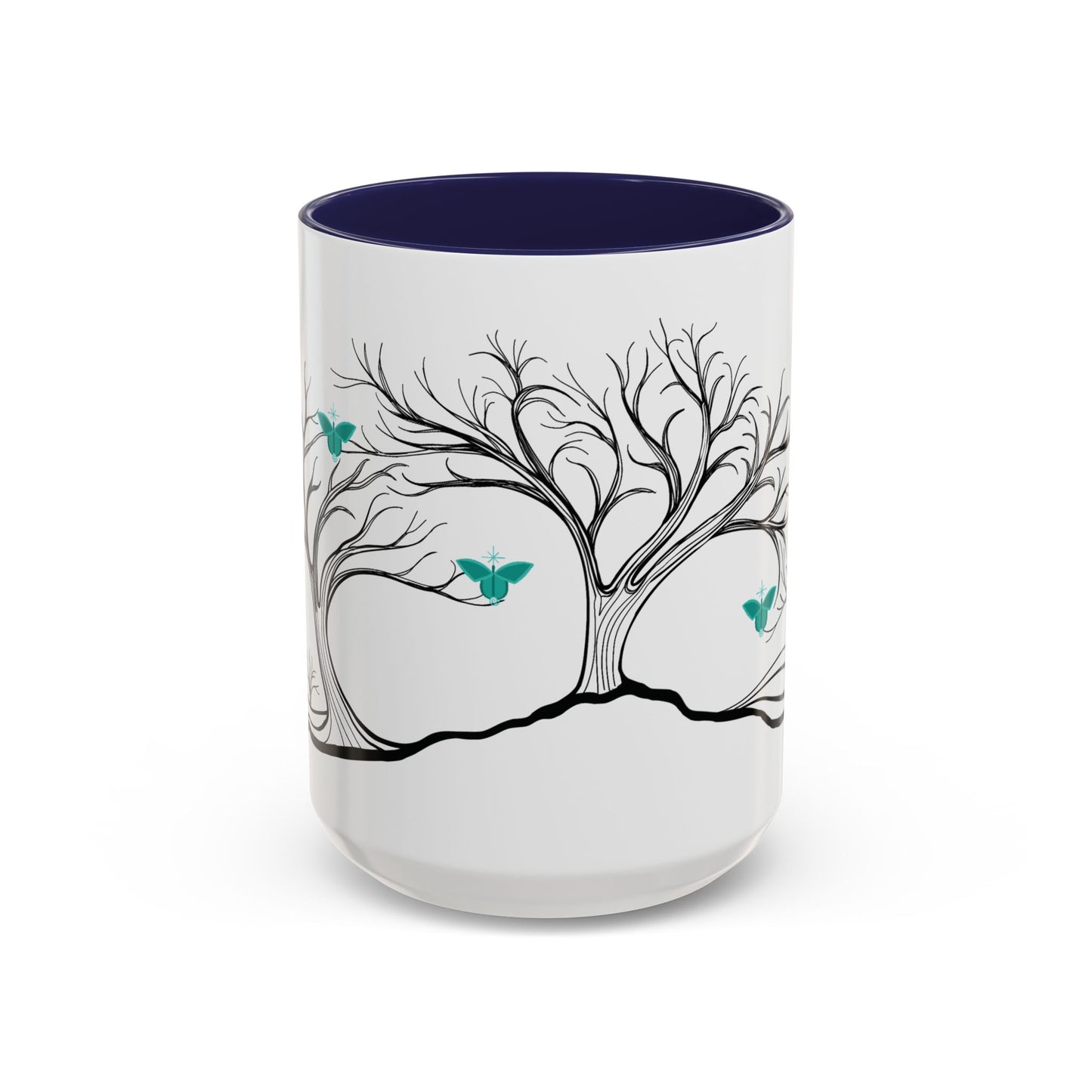 "Refreshing", IMAGINE™ Series, Hand-Drawn Art Print, White Ceramic Accent Mug—5 of 7 Butterfly Graces Collection—15 oz or 11 oz