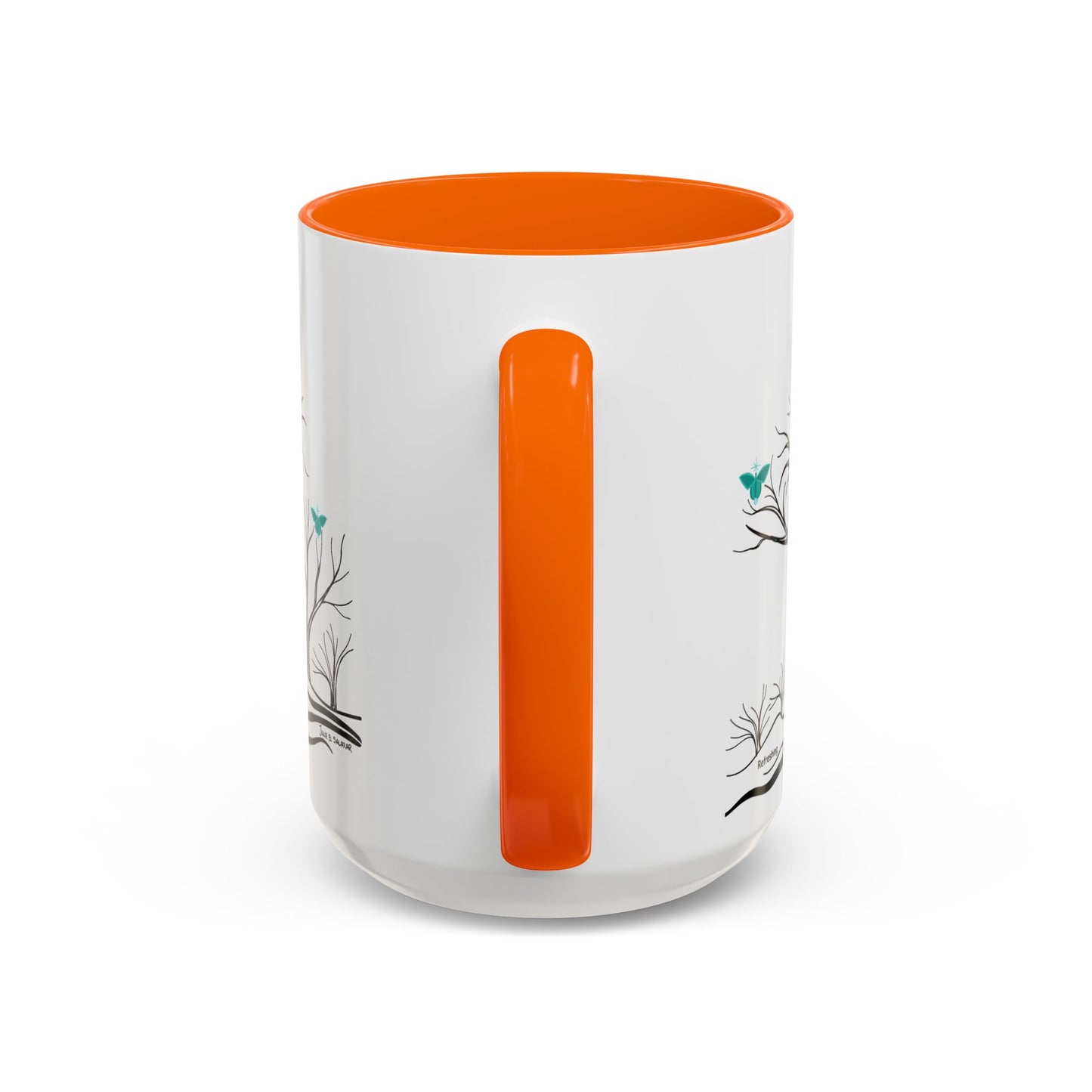 "Refreshing", IMAGINE™ Series, Hand-Drawn Art Print, White Ceramic Accent Mug—5 of 7 Butterfly Graces Collection—15 oz or 11 oz