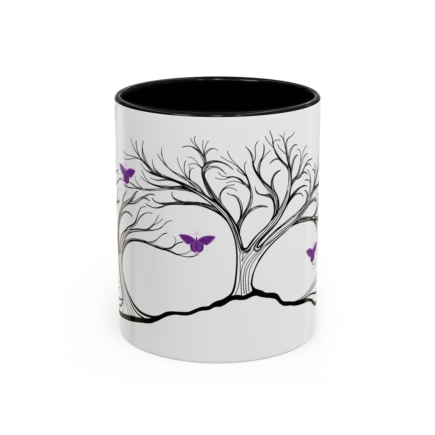 "Reimagining", IMAGINE™ Series, Hand-Drawn Art Print, White Ceramic Accent Mug—7 of 7 Butterfly Graces Collection—15 oz or 11 oz