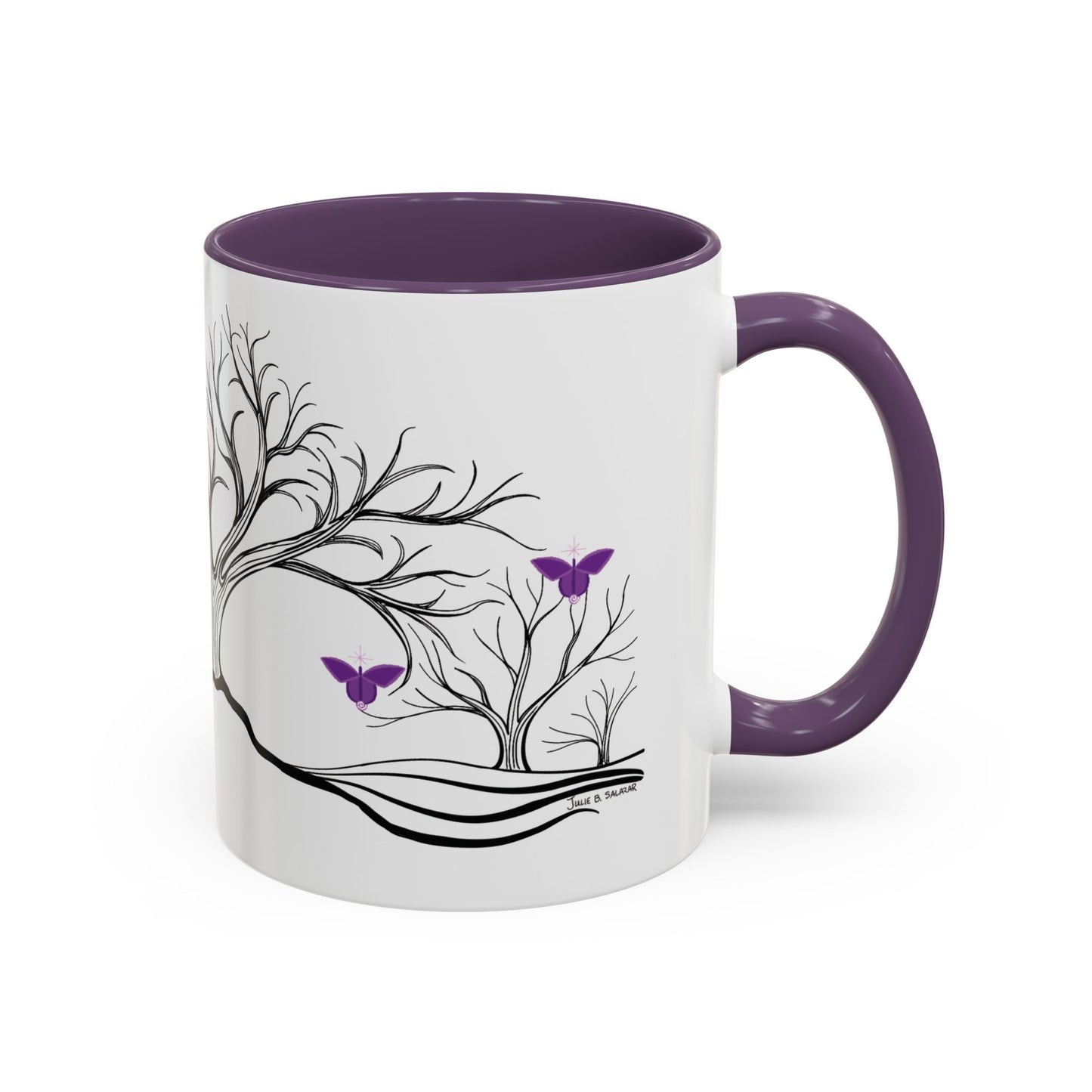 "Reimagining", IMAGINE™ Series, Hand-Drawn Art Print, White Ceramic Accent Mug—7 of 7 Butterfly Graces Collection—15 oz or 11 oz