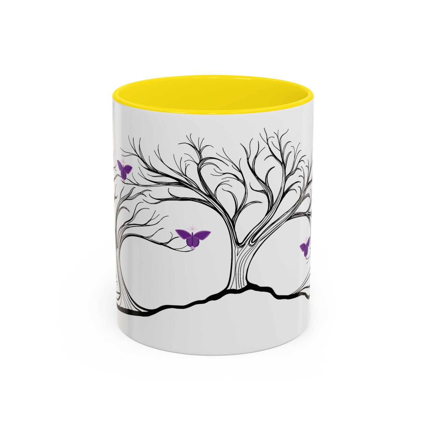 "Reimagining", IMAGINE™ Series, Hand-Drawn Art Print, White Ceramic Accent Mug—7 of 7 Butterfly Graces Collection—15 oz or 11 oz
