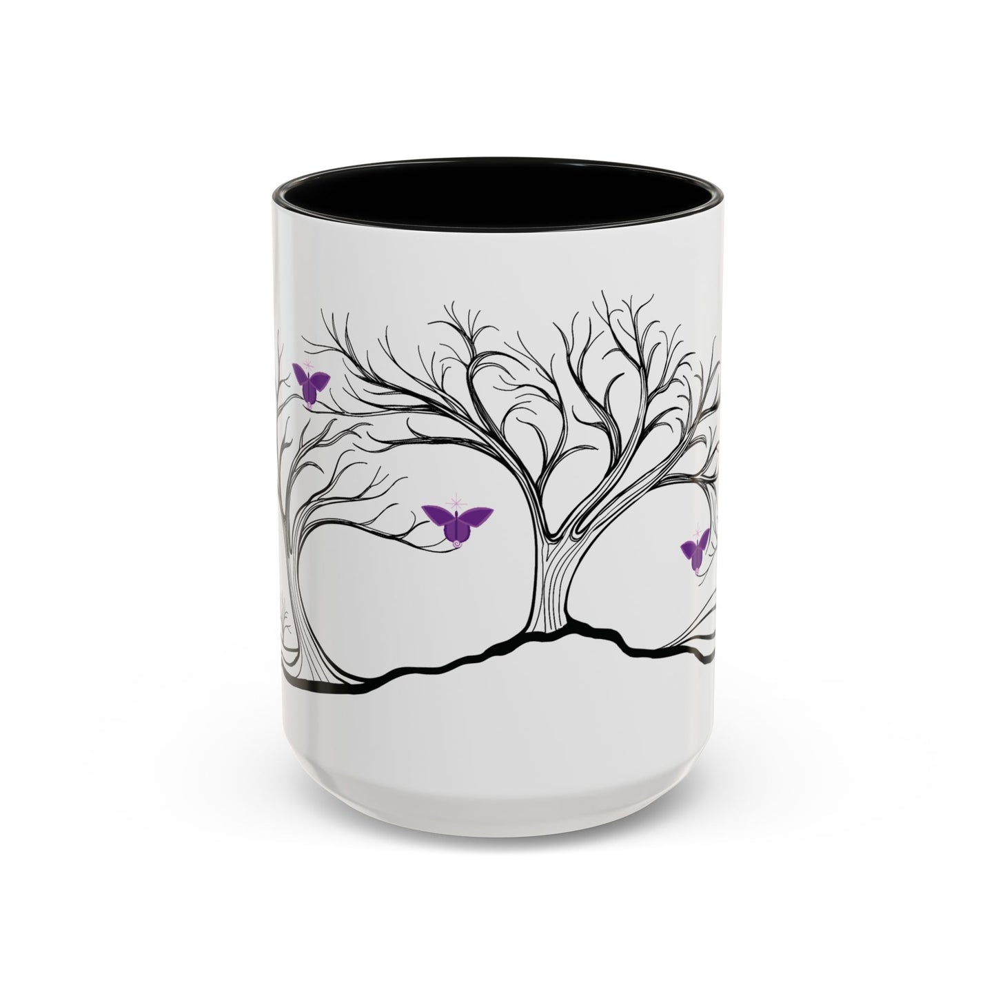 "Reimagining", IMAGINE™ Series, Hand-Drawn Art Print, White Ceramic Accent Mug—7 of 7 Butterfly Graces Collection—15 oz or 11 oz