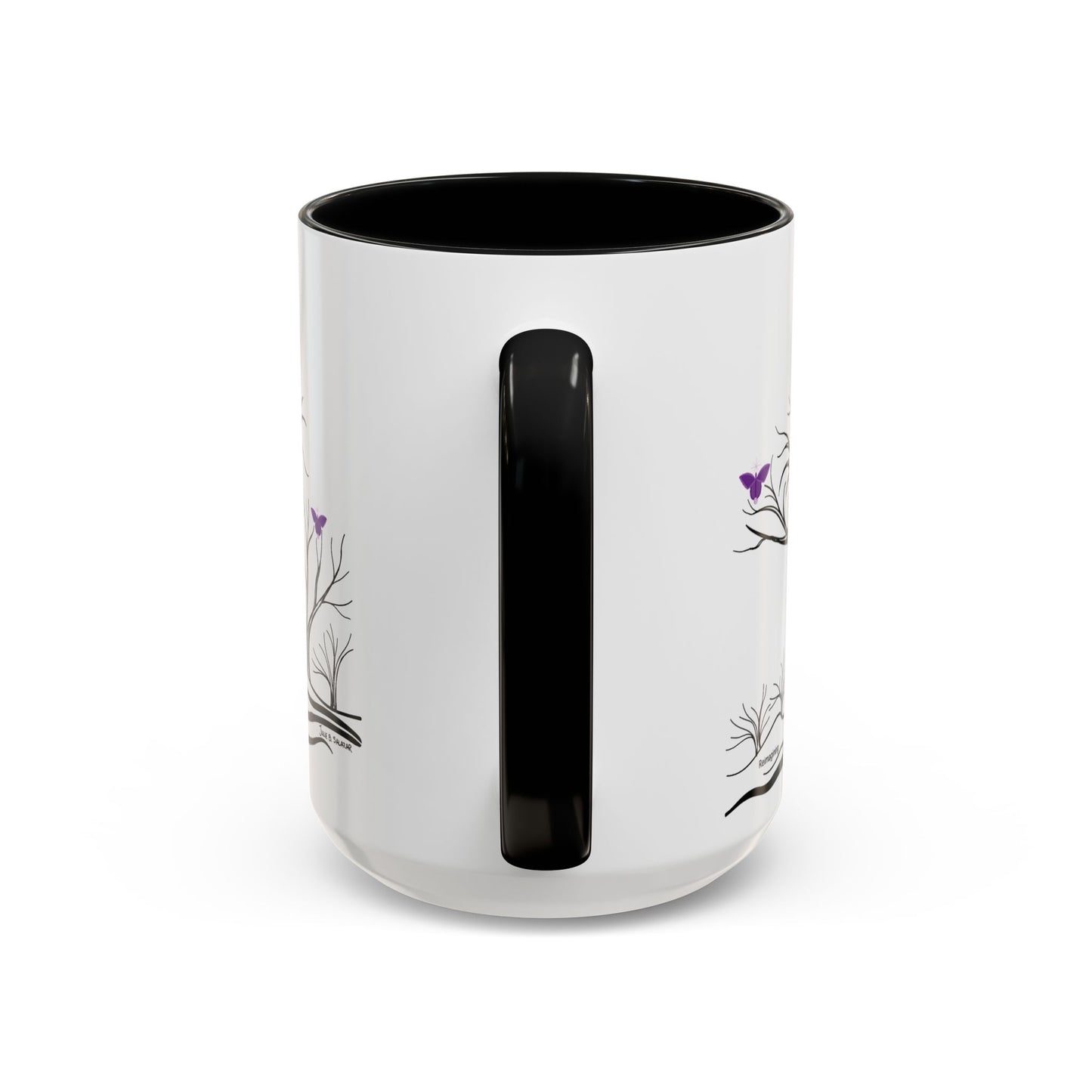 "Reimagining", IMAGINE™ Series, Hand-Drawn Art Print, White Ceramic Accent Mug—7 of 7 Butterfly Graces Collection—15 oz or 11 oz