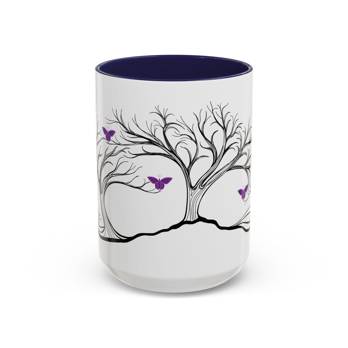 "Reimagining", IMAGINE™ Series, Hand-Drawn Art Print, White Ceramic Accent Mug—7 of 7 Butterfly Graces Collection—15 oz or 11 oz