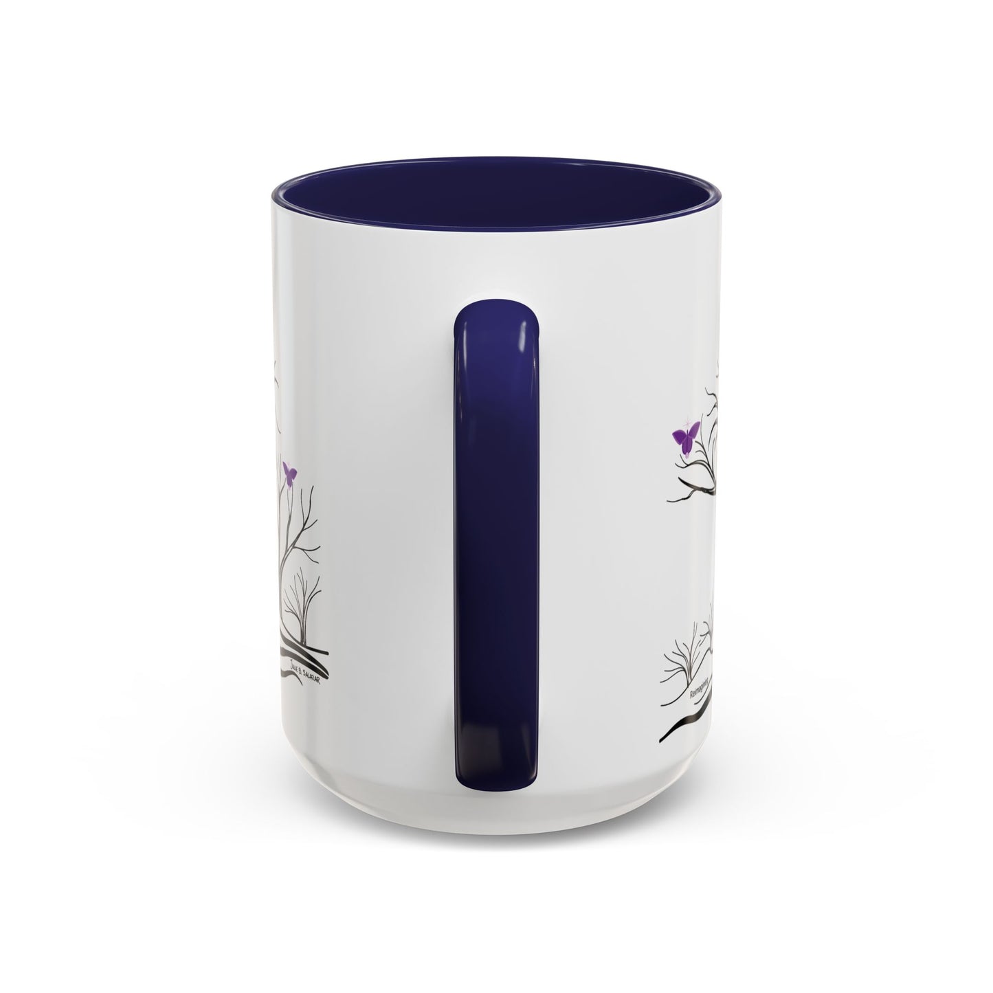 "Reimagining", IMAGINE™ Series, Hand-Drawn Art Print, White Ceramic Accent Mug—7 of 7 Butterfly Graces Collection—15 oz or 11 oz