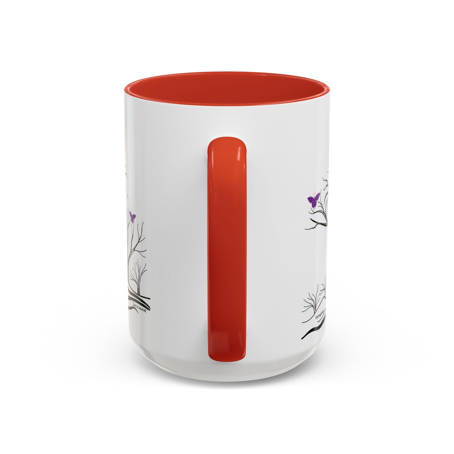"Reimagining", IMAGINE™ Series, Hand-Drawn Art Print, White Ceramic Accent Mug—7 of 7 Butterfly Graces Collection—15 oz or 11 oz