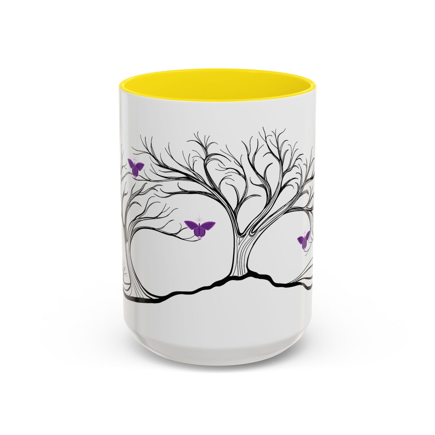 "Reimagining", IMAGINE™ Series, Hand-Drawn Art Print, White Ceramic Accent Mug—7 of 7 Butterfly Graces Collection—15 oz or 11 oz