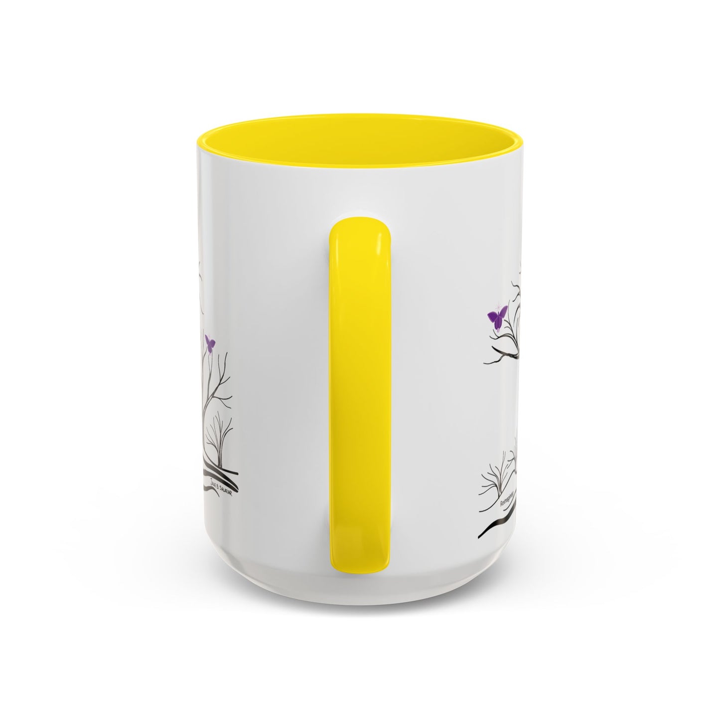 "Reimagining", IMAGINE™ Series, Hand-Drawn Art Print, White Ceramic Accent Mug—7 of 7 Butterfly Graces Collection—15 oz or 11 oz