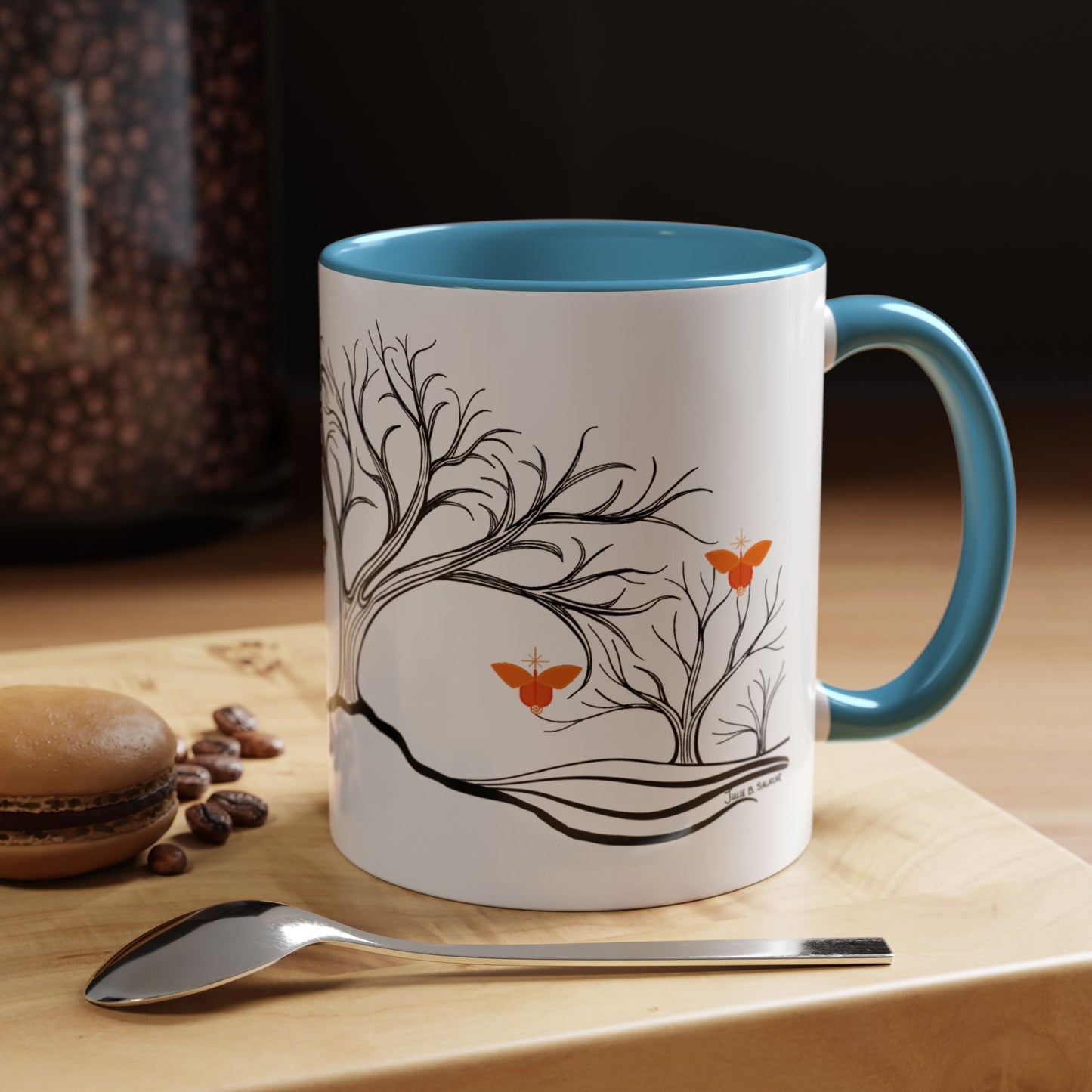 "Replenishing", IMAGINE™ Series, Hand-Drawn Art Print, White Ceramic Accent Mug—2 of 7 Butterfly Graces Collection—15 oz or 11 oz