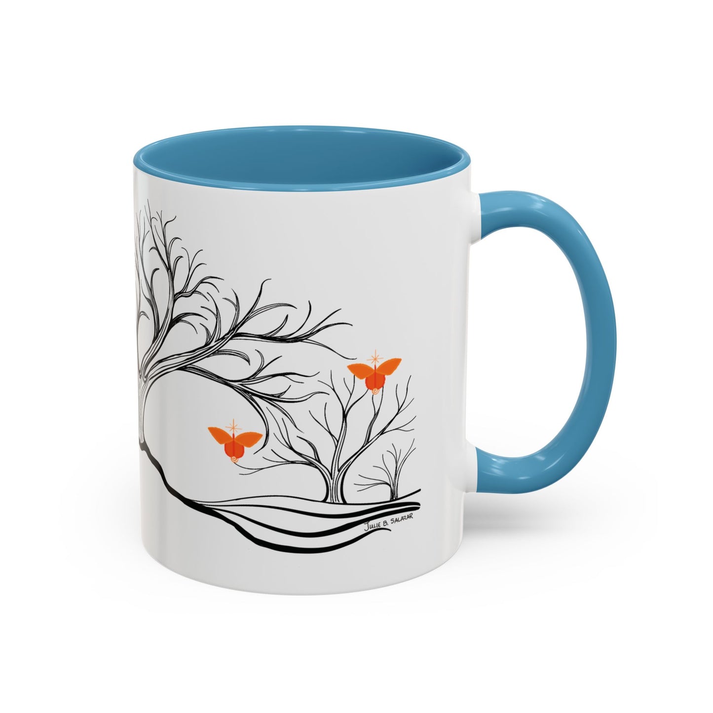 "Replenishing", IMAGINE™ Series, Hand-Drawn Art Print, White Ceramic Accent Mug—2 of 7 Butterfly Graces Collection—15 oz or 11 oz