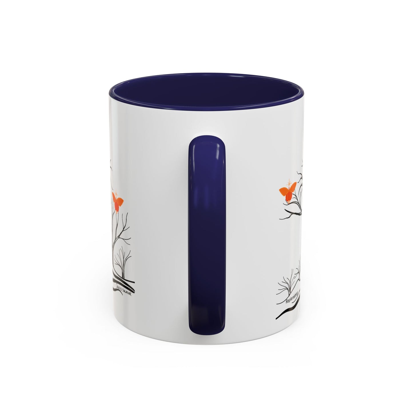 "Replenishing", IMAGINE™ Series, Hand-Drawn Art Print, White Ceramic Accent Mug—2 of 7 Butterfly Graces Collection—15 oz or 11 oz