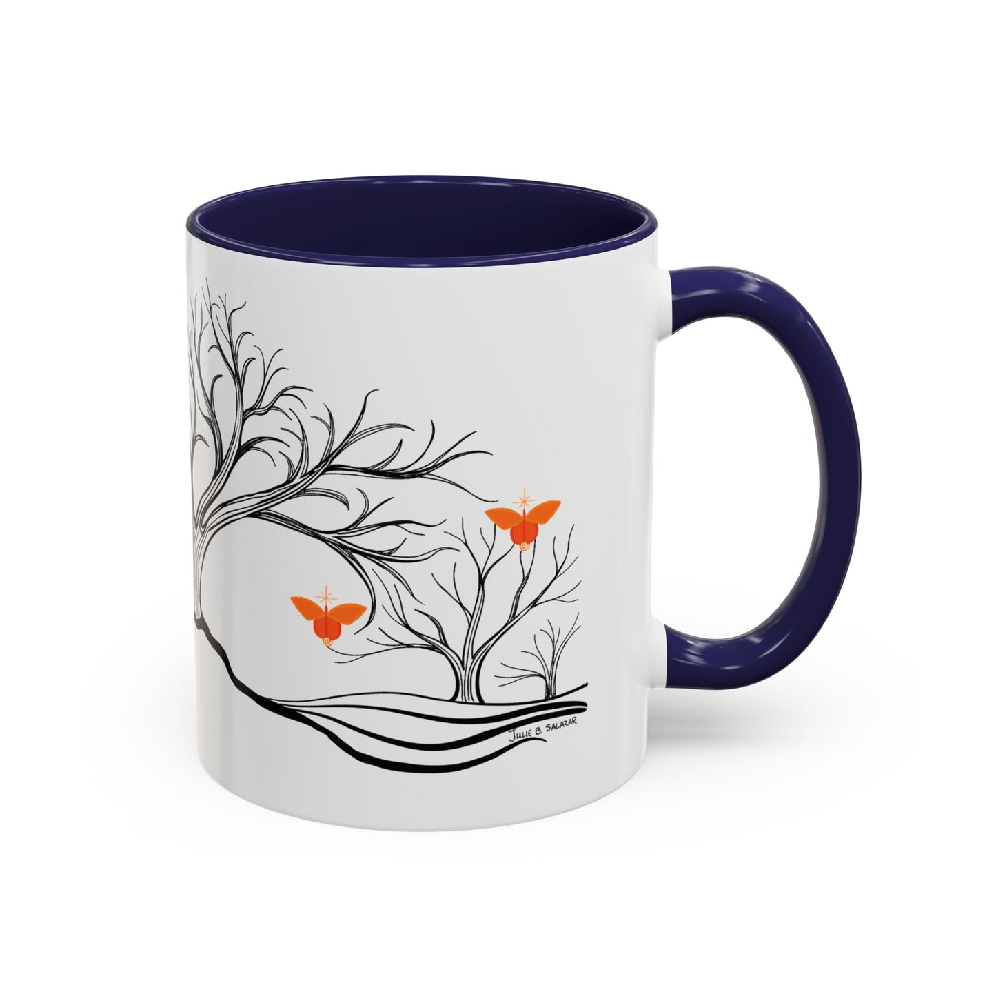 "Replenishing", IMAGINE™ Series, Hand-Drawn Art Print, White Ceramic Accent Mug—2 of 7 Butterfly Graces Collection—15 oz or 11 oz