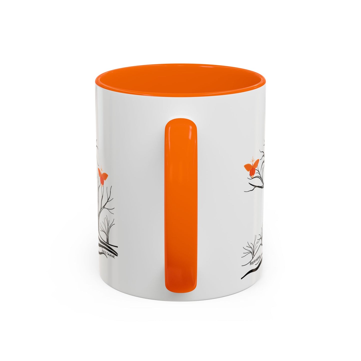 "Replenishing", IMAGINE™ Series, Hand-Drawn Art Print, White Ceramic Accent Mug—2 of 7 Butterfly Graces Collection—15 oz or 11 oz