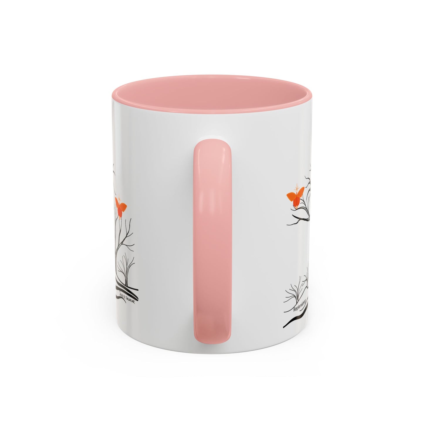 "Replenishing", IMAGINE™ Series, Hand-Drawn Art Print, White Ceramic Accent Mug—2 of 7 Butterfly Graces Collection—15 oz or 11 oz