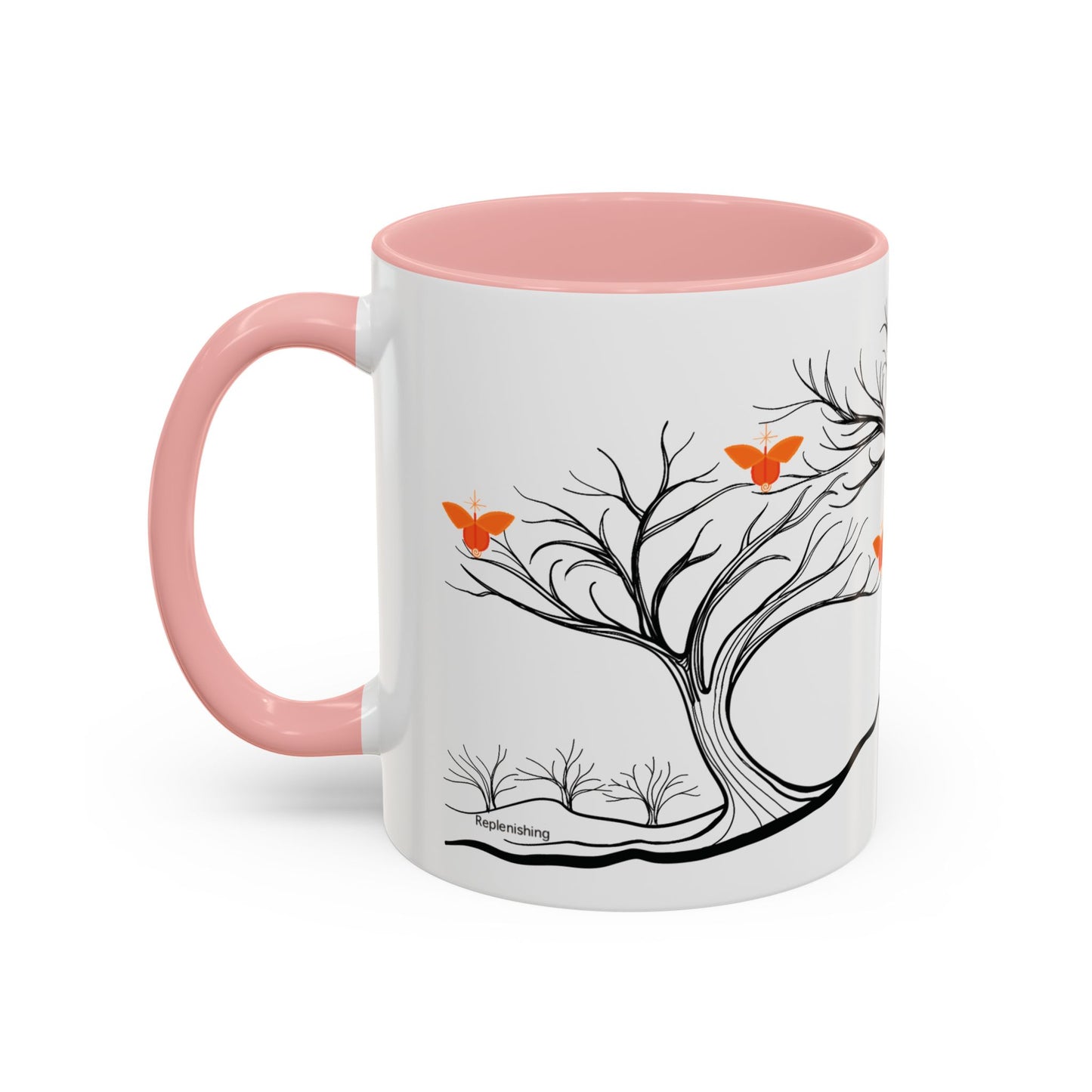 "Replenishing", IMAGINE™ Series, Hand-Drawn Art Print, White Ceramic Accent Mug—2 of 7 Butterfly Graces Collection—15 oz or 11 oz