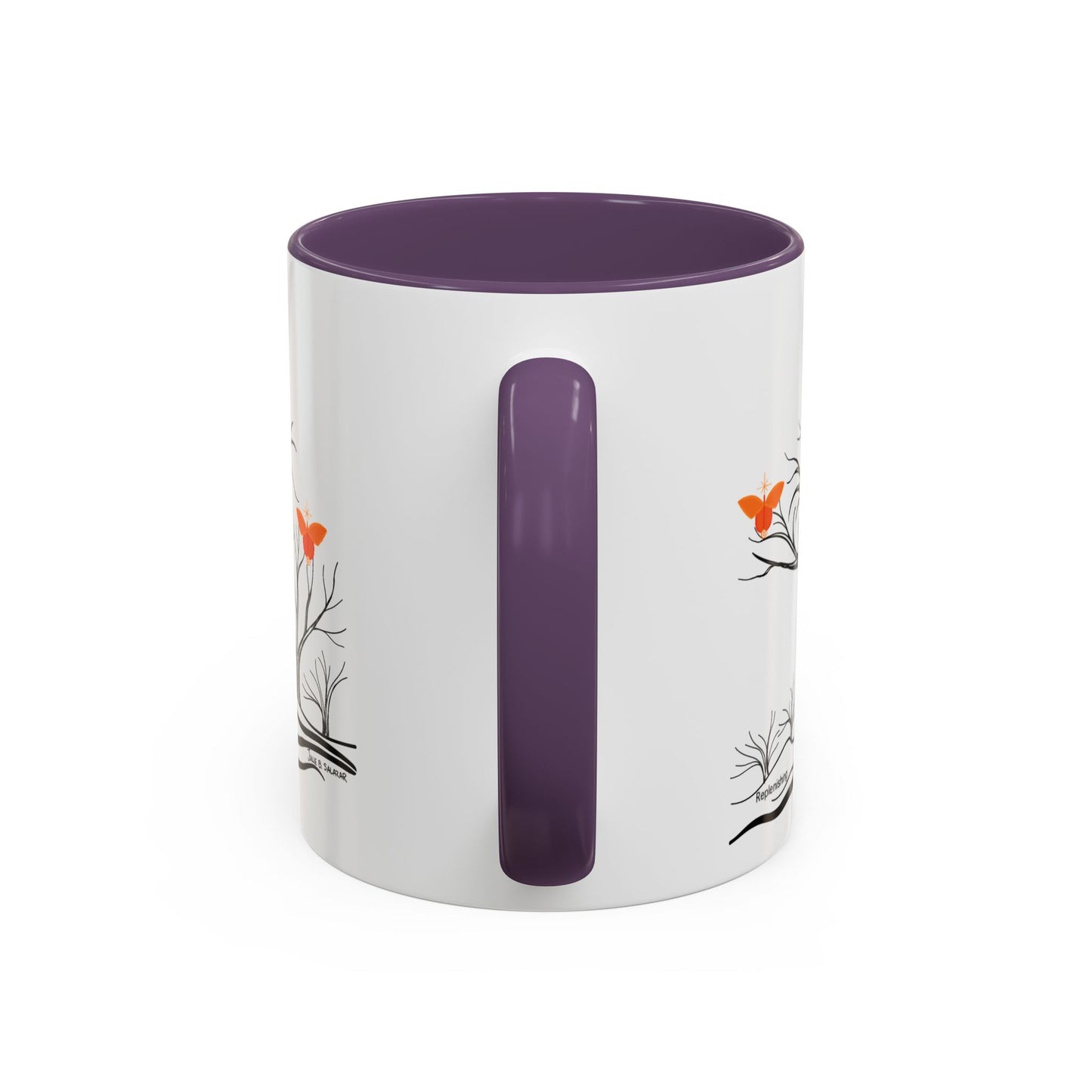 "Replenishing", IMAGINE™ Series, Hand-Drawn Art Print, White Ceramic Accent Mug—2 of 7 Butterfly Graces Collection—15 oz or 11 oz