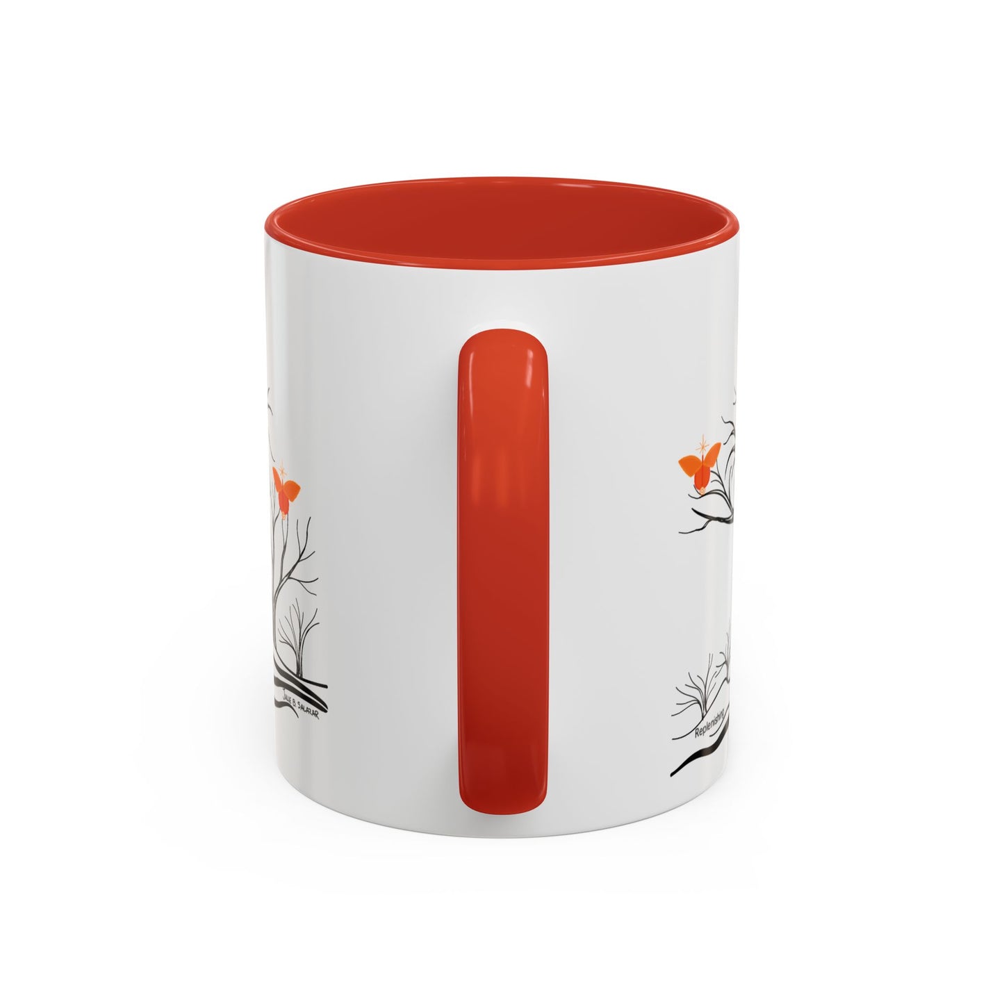 "Replenishing", IMAGINE™ Series, Hand-Drawn Art Print, White Ceramic Accent Mug—2 of 7 Butterfly Graces Collection—15 oz or 11 oz