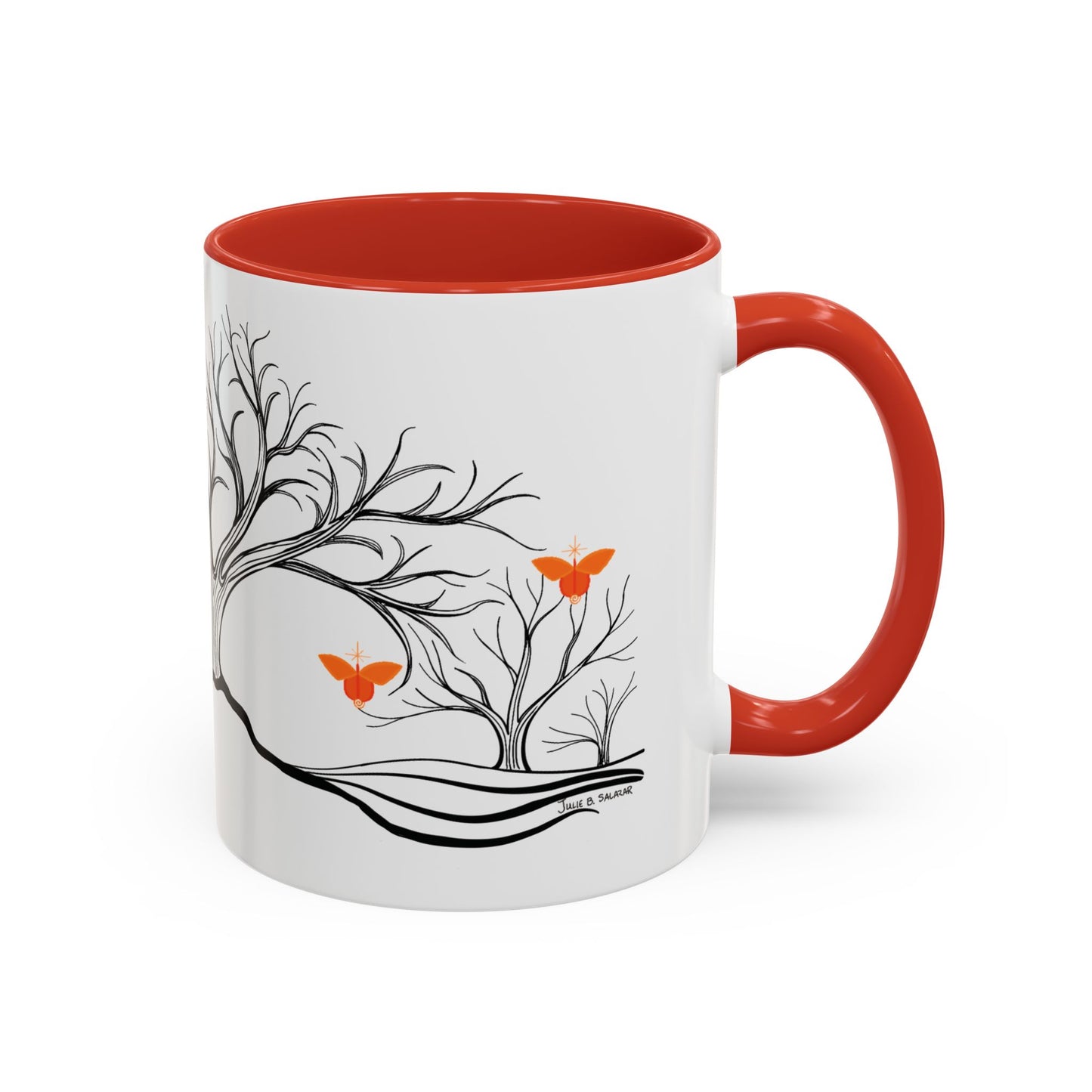 "Replenishing", IMAGINE™ Series, Hand-Drawn Art Print, White Ceramic Accent Mug—2 of 7 Butterfly Graces Collection—15 oz or 11 oz
